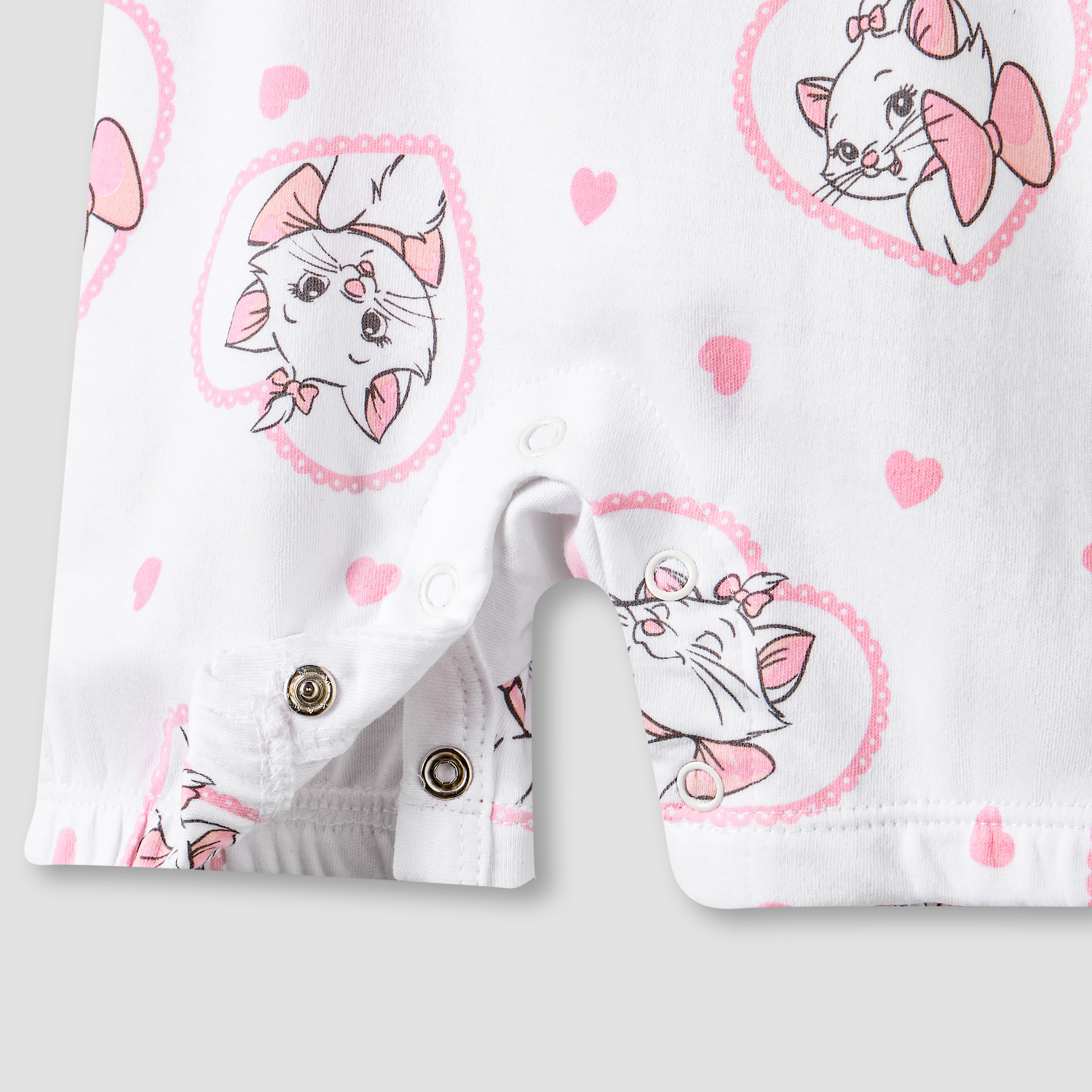Disney Round Neck Short Sleeves T-shirt and Dungaree Set with Marie Print-baby-girls-clothing-setsandcoords-image-6