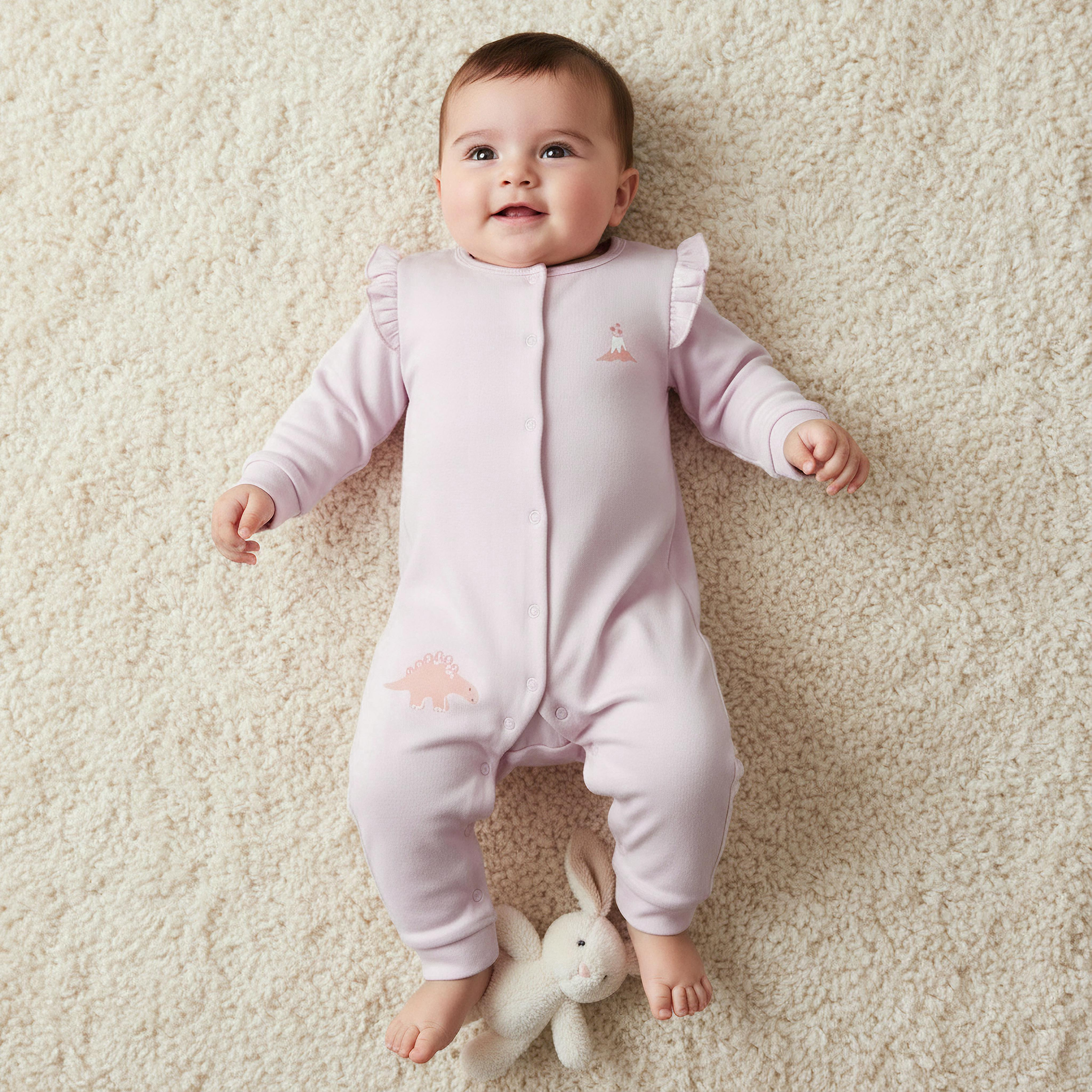 Set of 2 Juniors Cotton Sleepsuit and Romper with Assorted Print-baby-girls-clothing-nightwear-sleepsuits-image-2