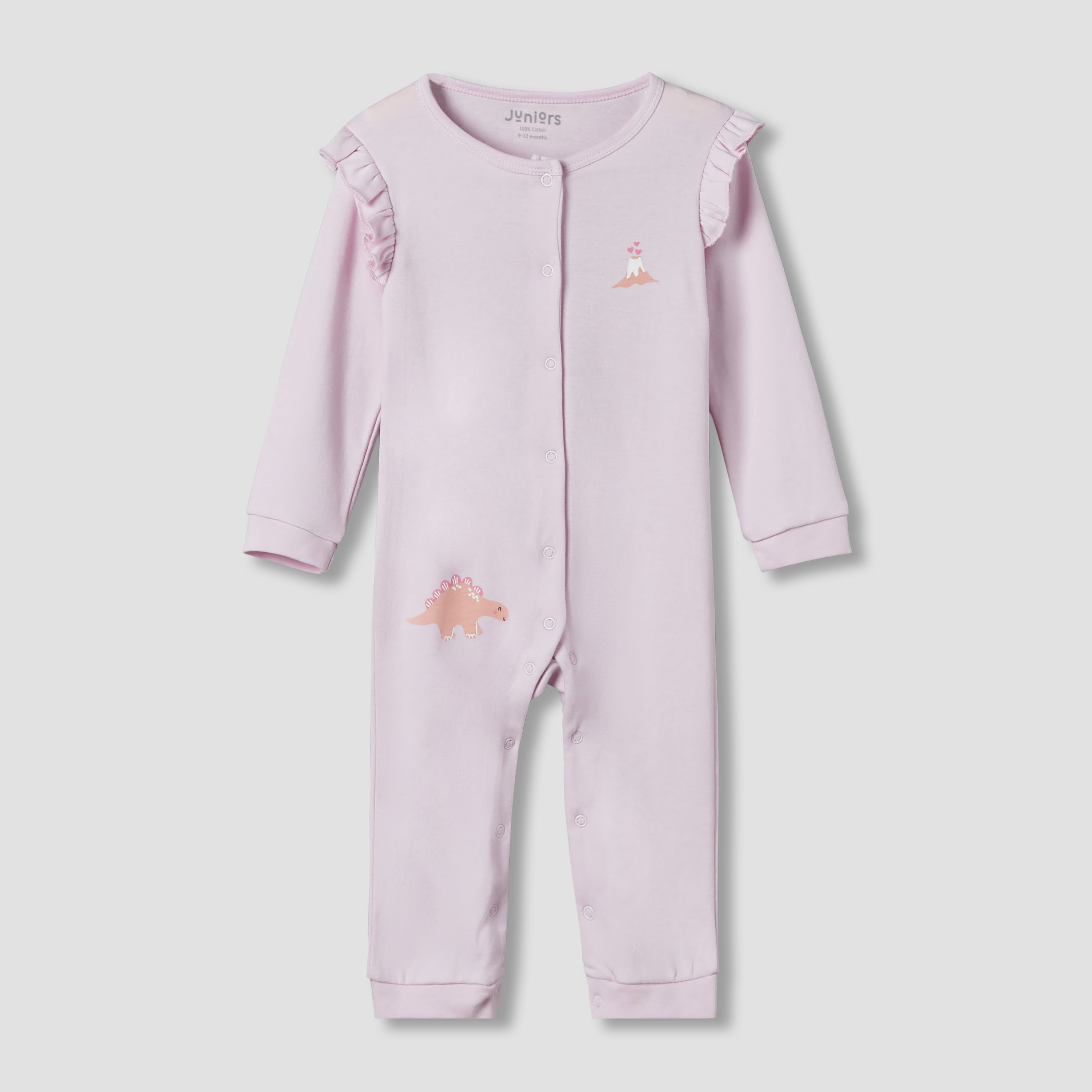 Set of 2 Juniors Cotton Sleepsuit and Romper with Assorted Print-baby-girls-clothing-nightwear-sleepsuits-image-3