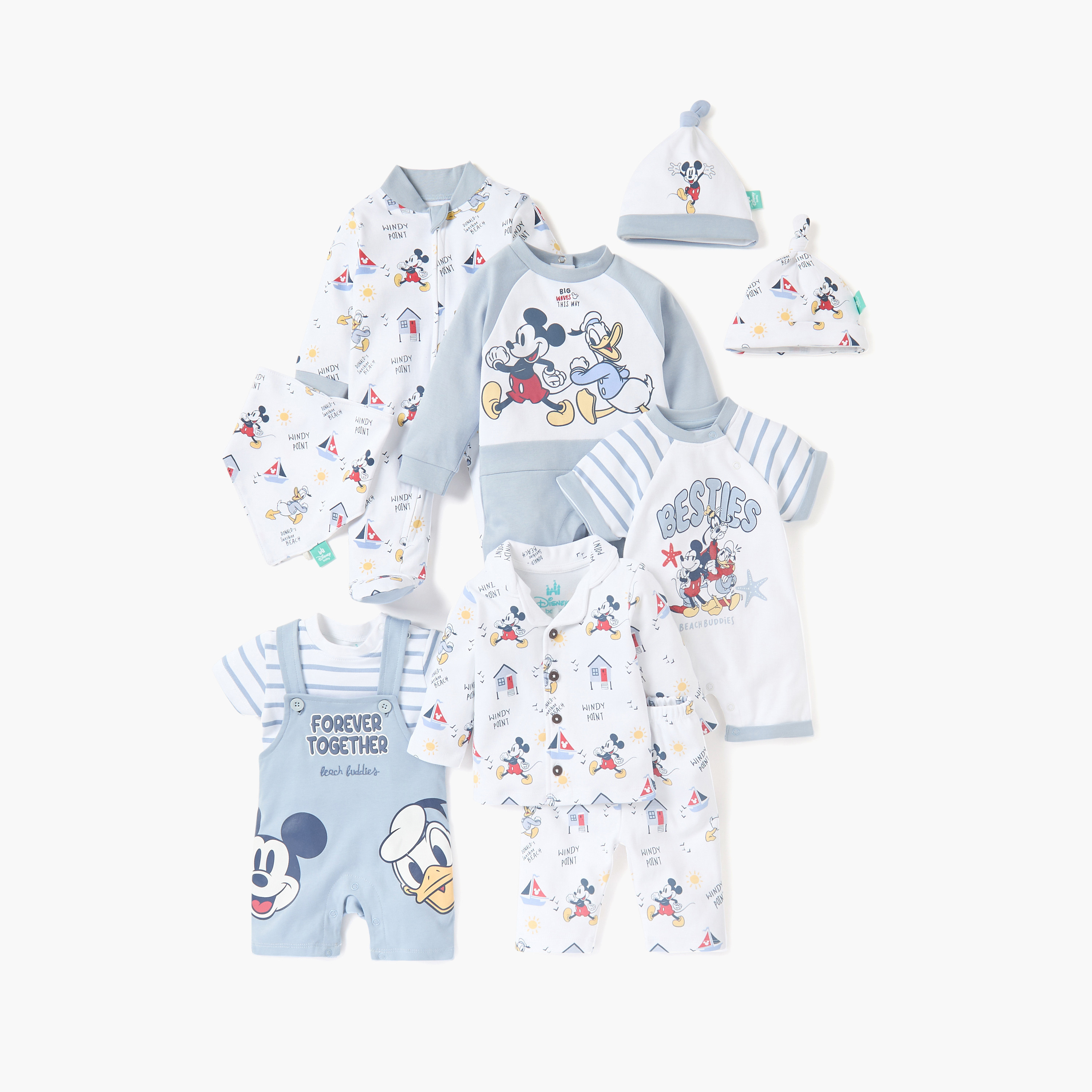 أفرول بطبعات ديزني ميكي ماوس وياقة مستديرة وأكمام قصيرة-baby-boys-clothing-rompers-image-5