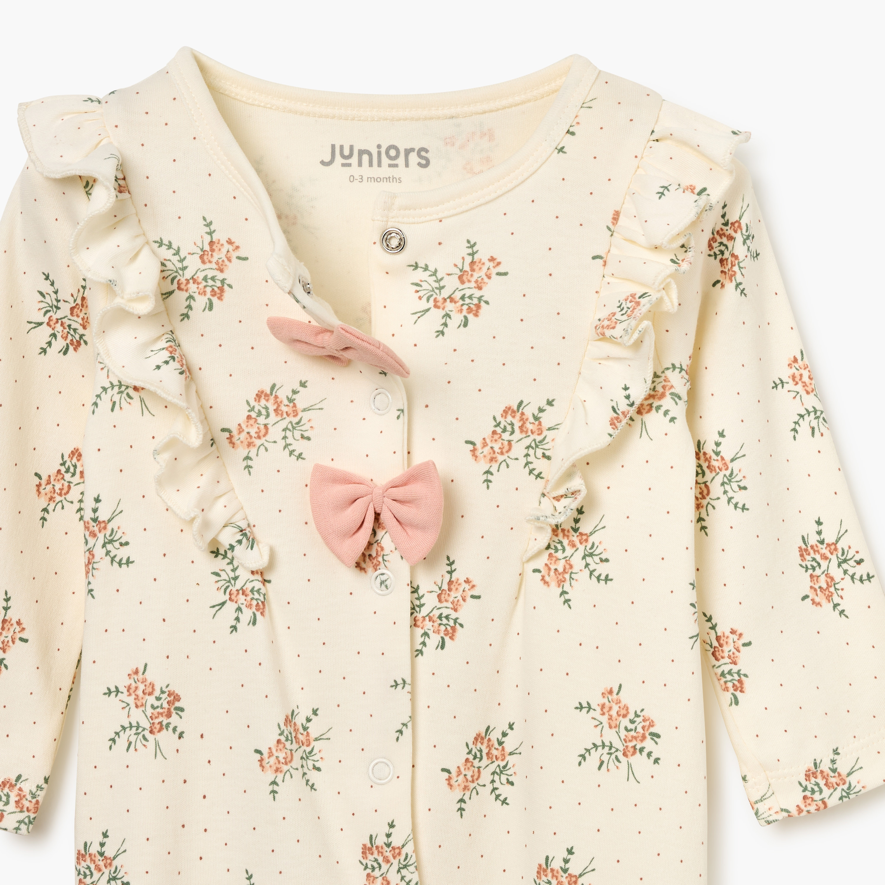 Juniors All-Over Floral Print Closed Feet Sleepsuit with Long Sleeves-baby-girls-clothing-nightwear-sleepsuits-image-3
