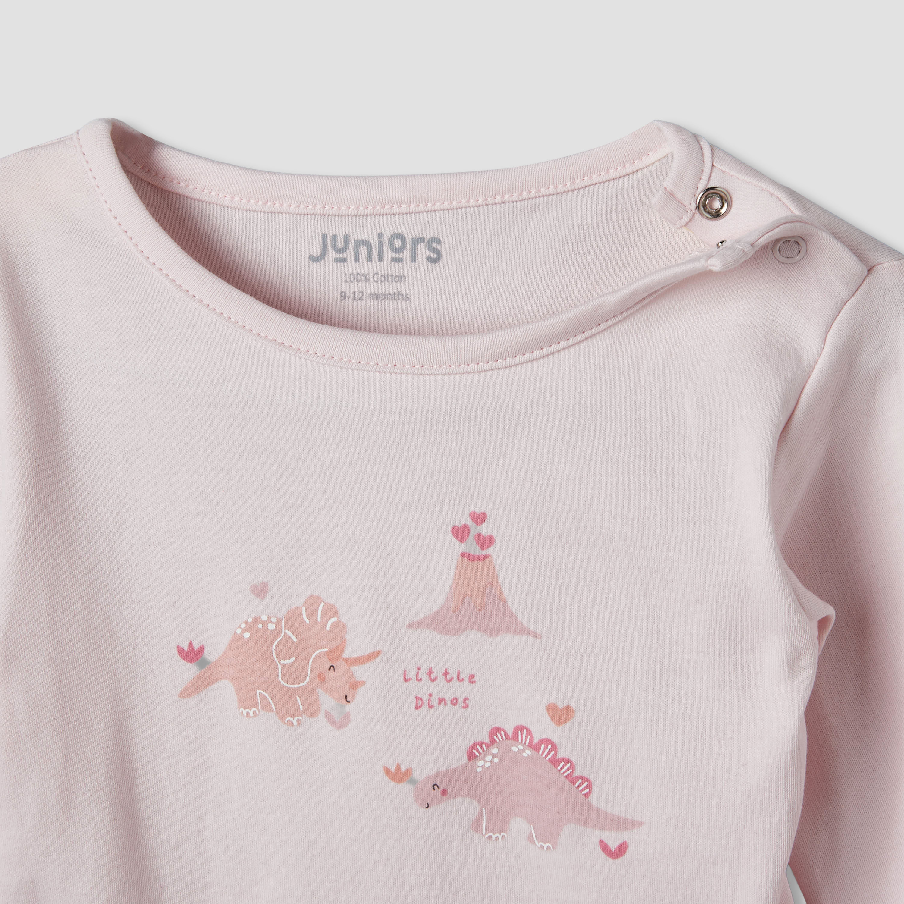 Pack of 2 Juniors Cotton Round Neck Pyjama Set with Fun Print-baby-girls-clothing-nightwear-pyjamasets-image-8
