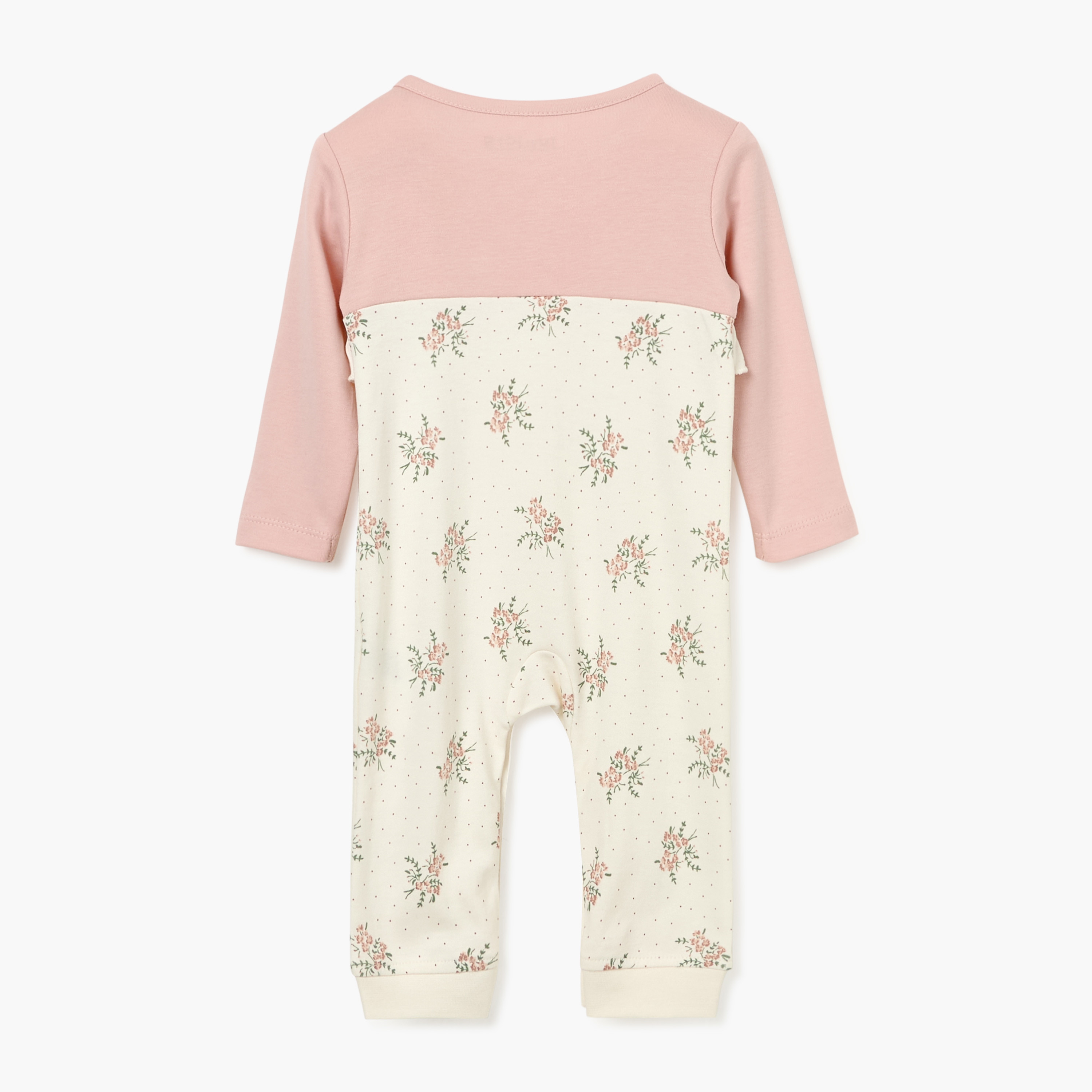 Juniors All-Over Floral Print Sleepsuit with Long Sleeves-baby-girls-clothing-nightwear-sleepsuits-image-2