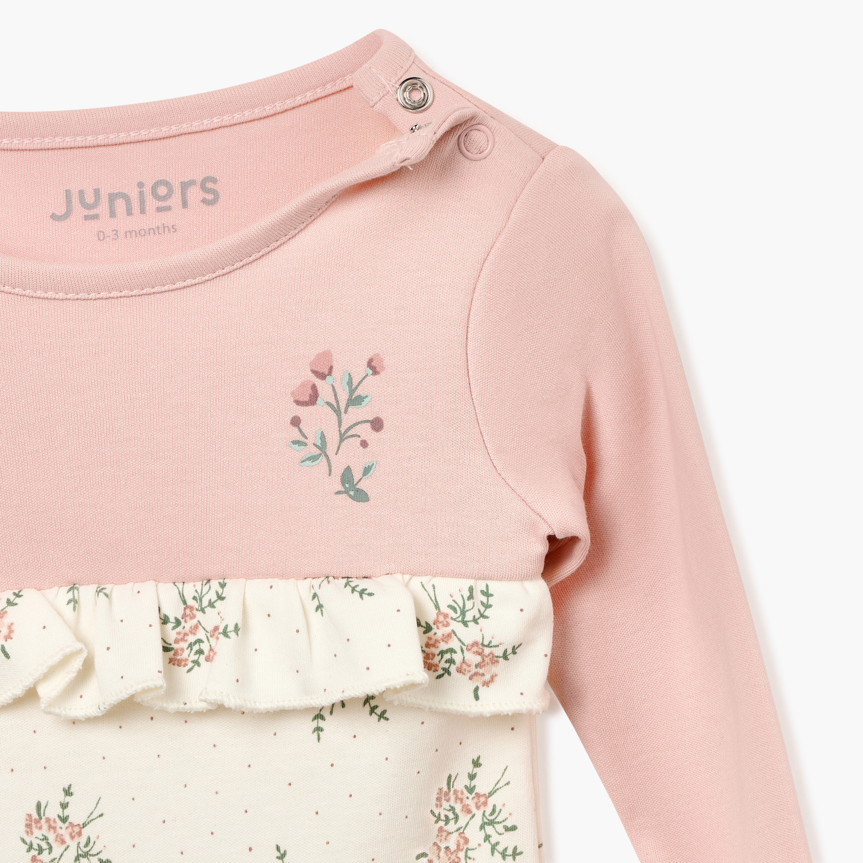 Juniors All-Over Floral Print Sleepsuit with Long Sleeves-baby-girls-clothing-nightwear-sleepsuits-image-3