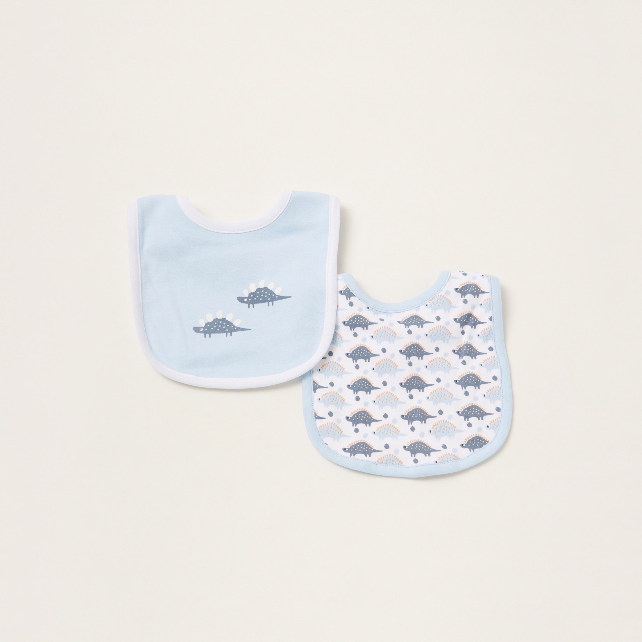 Juniors Printed Bibs with Snap Button Closure - Set of 2-baby-feeding-bibs-image-1