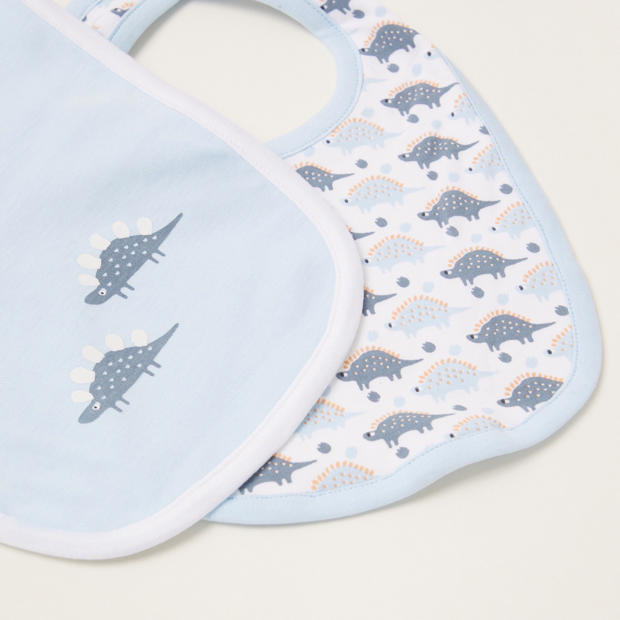 Juniors Printed Bibs with Snap Button Closure - Set of 2-baby-feeding-bibs-image-4
