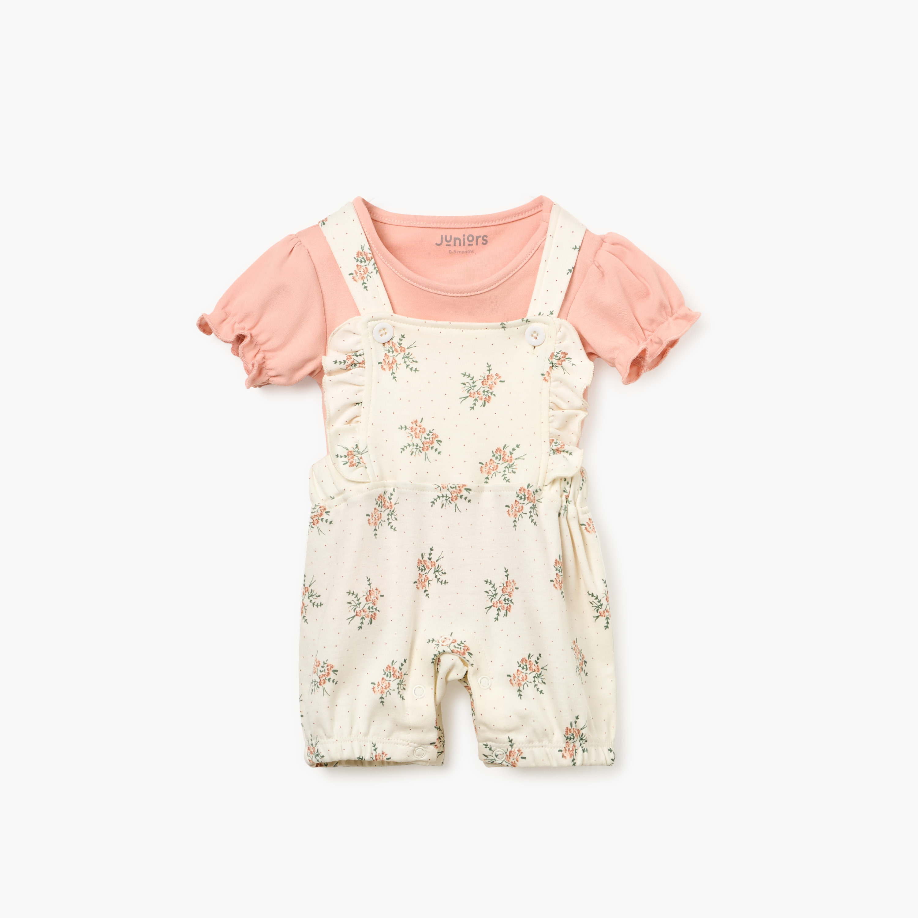 طقم دنغري بطبعات زهرية وتيشيرت من جونيورز-baby-boys-clothing-rompers-image-6