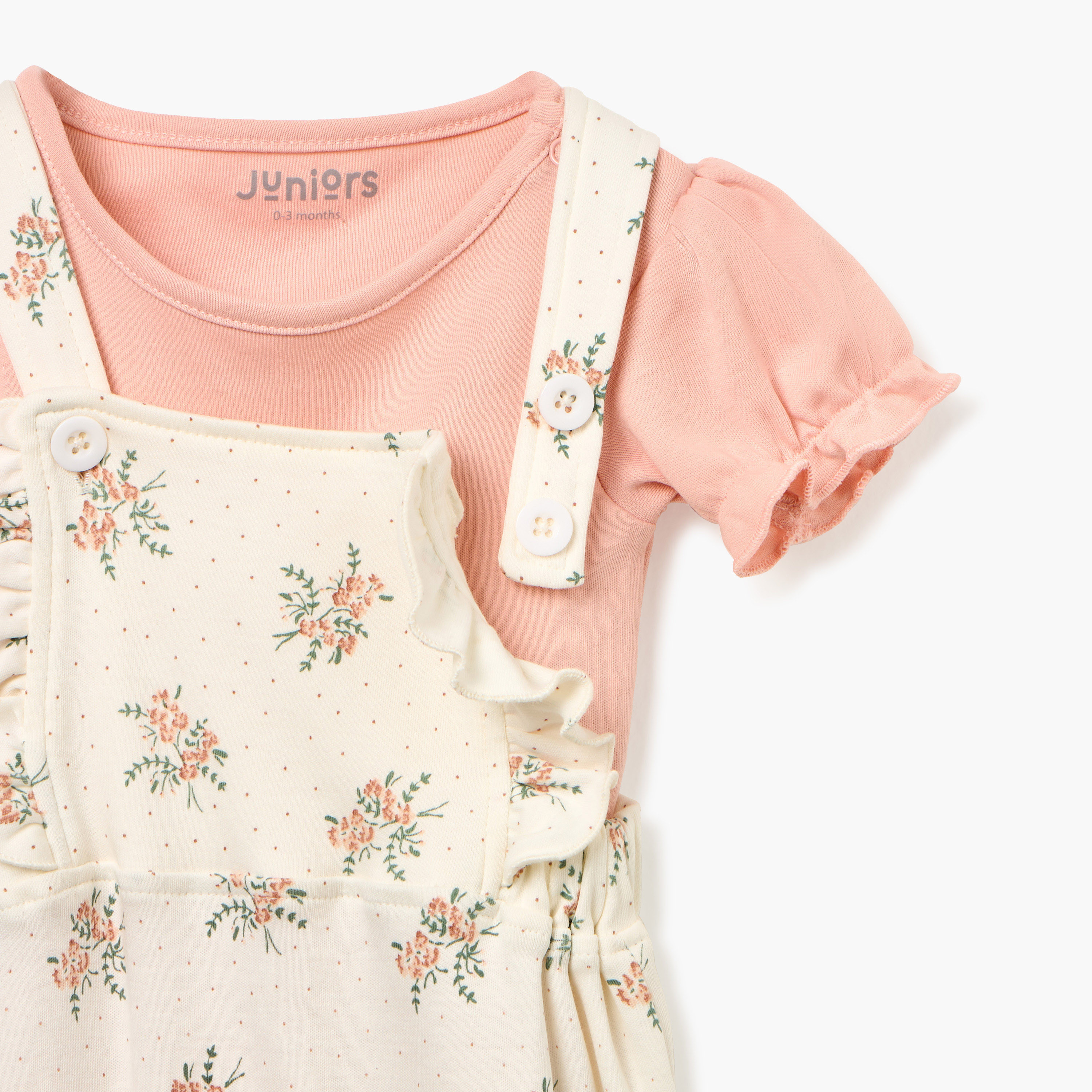 طقم دنغري بطبعات زهرية وتيشيرت من جونيورز-baby-boys-clothing-rompers-image-3