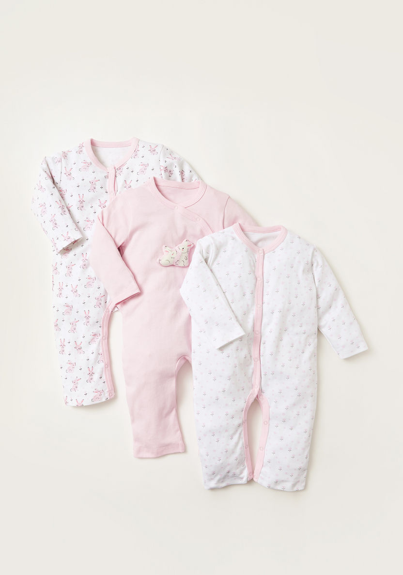 Juniors Assorted Long Sleeves Sleepsuit - Set of 3-Sleepsuits-image-0
