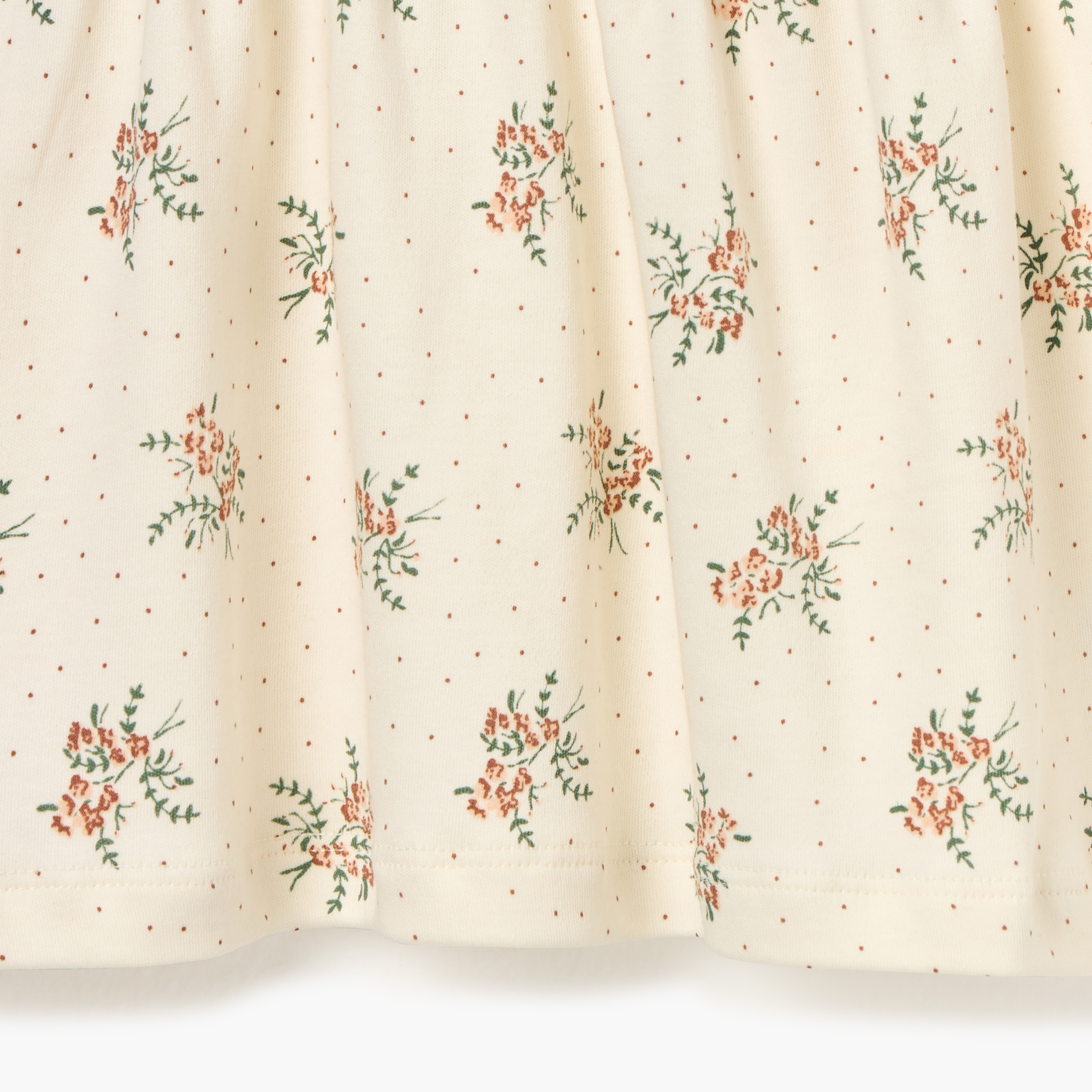 Juniors Floral Print Dress with Round Neck and Ruffle Sleeves-baby-girls-clothing-dressesandjumpsuits-image-4