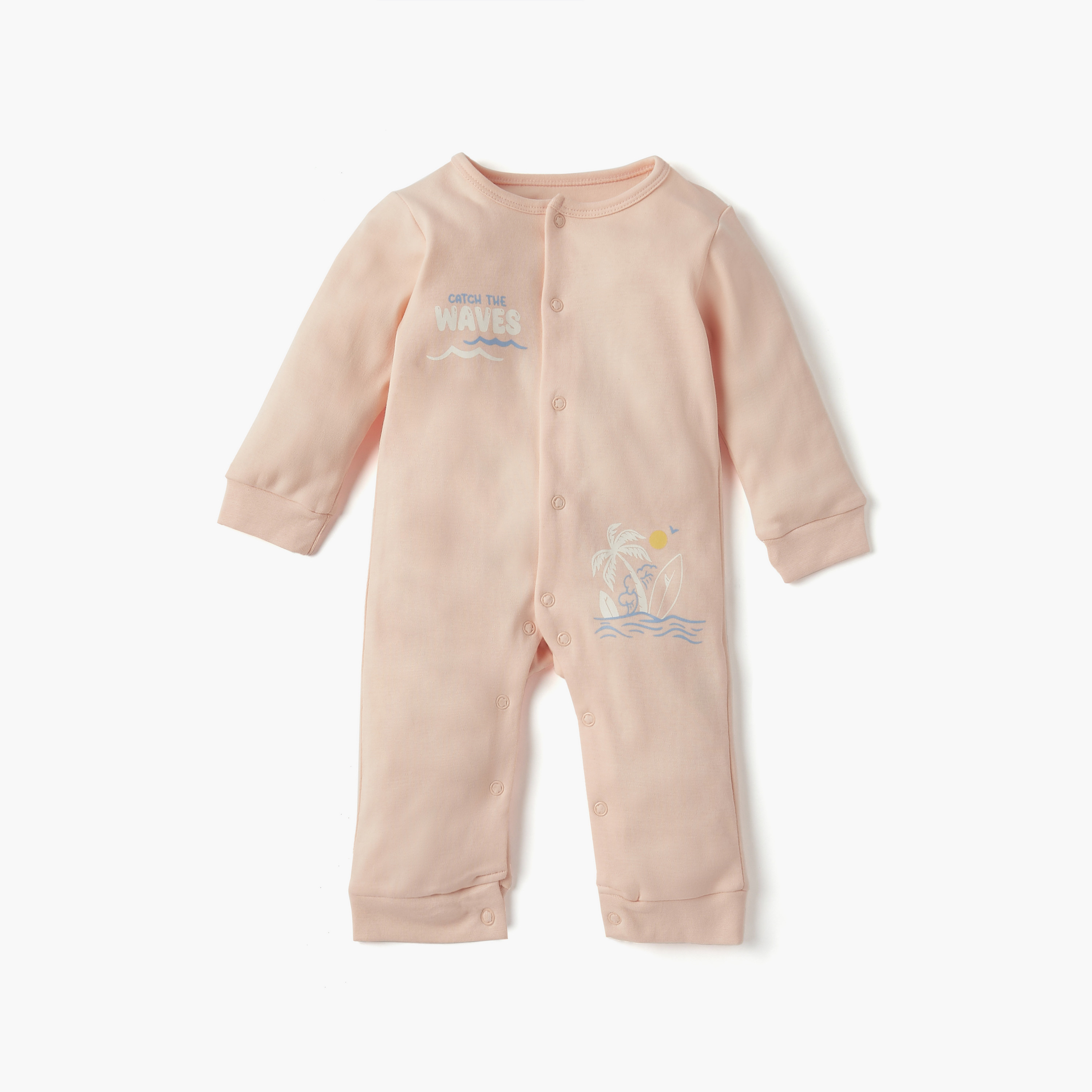 Juniors Graphic Print Sleepsuit and Romper Set with Snap Button Closure-baby-boys-clothing-nightwear-sleepsuits-image-2