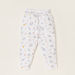 Juniors Graphic Print T-shirt and All-Over Printed Pyjama Set-Pyjama Sets-thumbnail-2