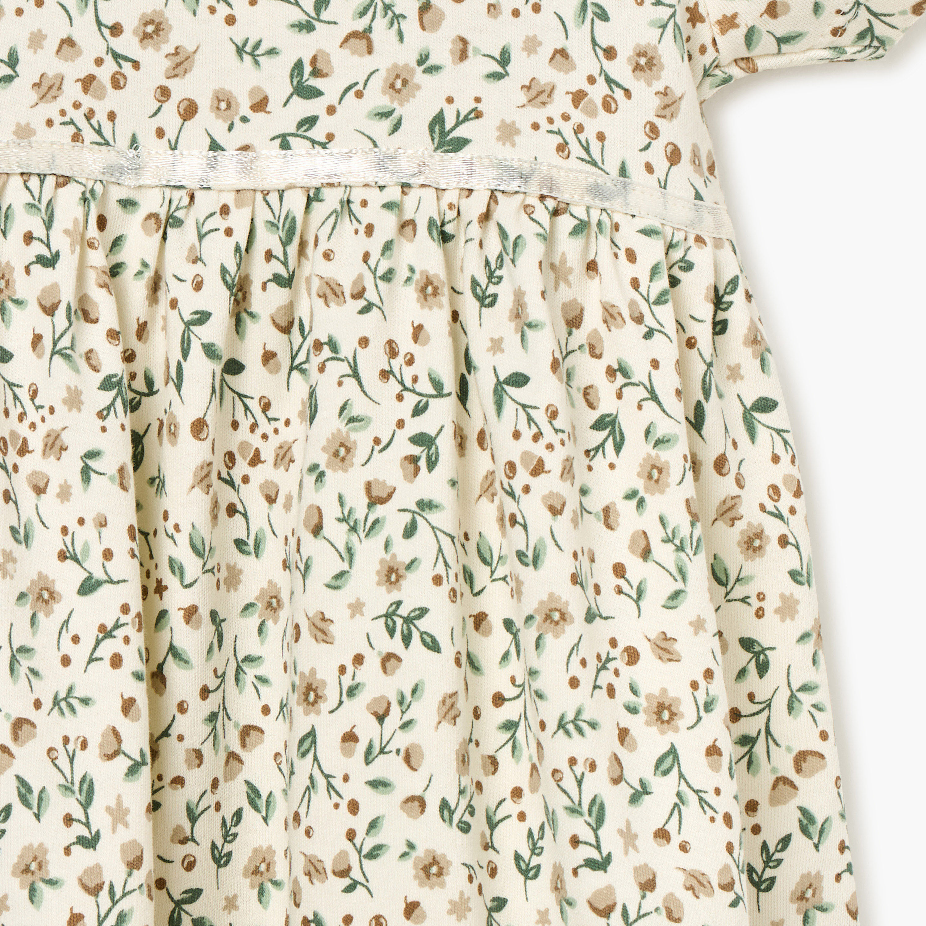 Juniors Floral Print Dress with Peter Pan Collar and Short Sleeves-baby-girls-clothing-dressesandjumpsuits-image-3