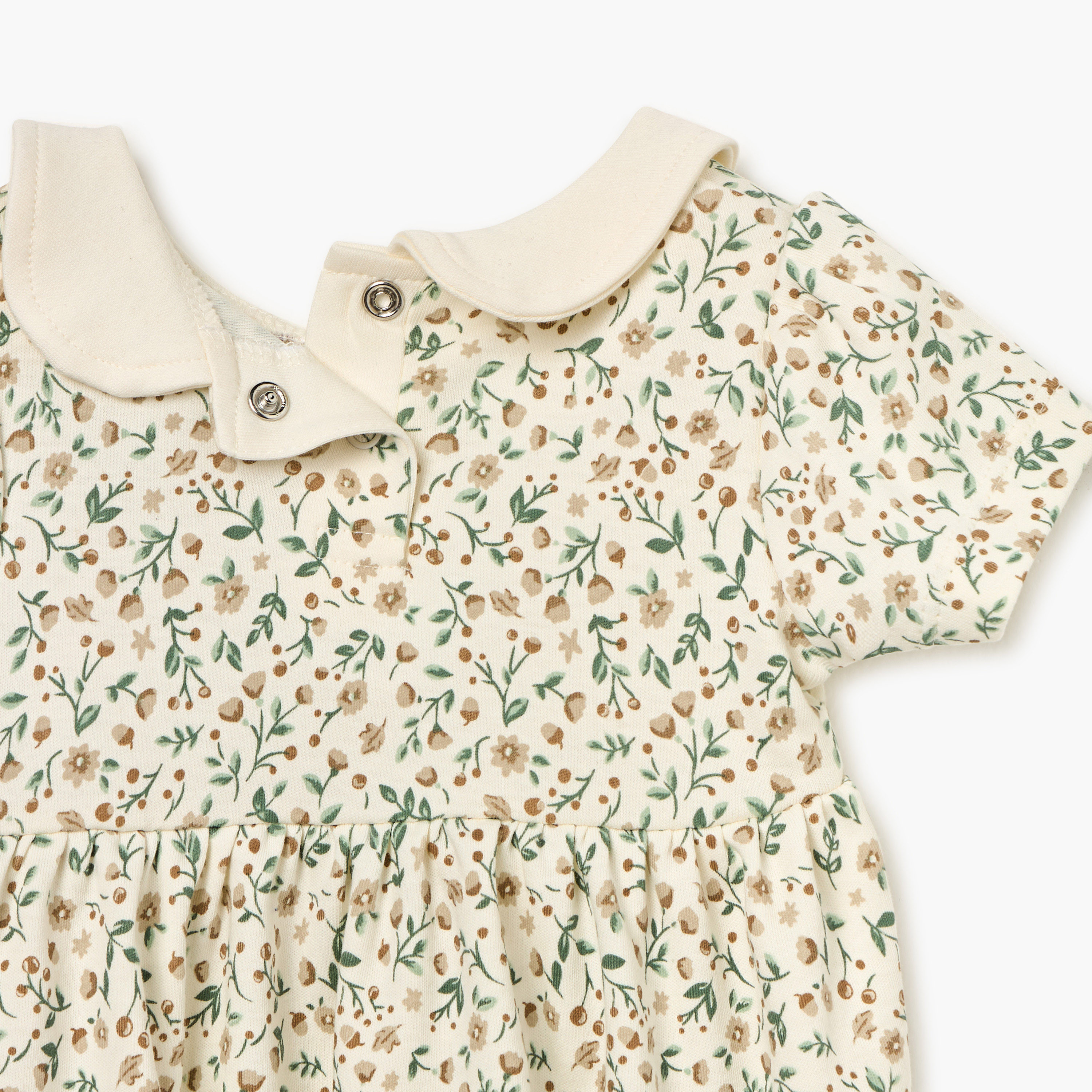 Juniors Floral Print Dress with Peter Pan Collar and Short Sleeves-baby-girls-clothing-dressesandjumpsuits-image-4