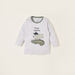 Juniors Safari Print T-shirt and Solid Pyjama Set-Pyjama Sets-thumbnail-1