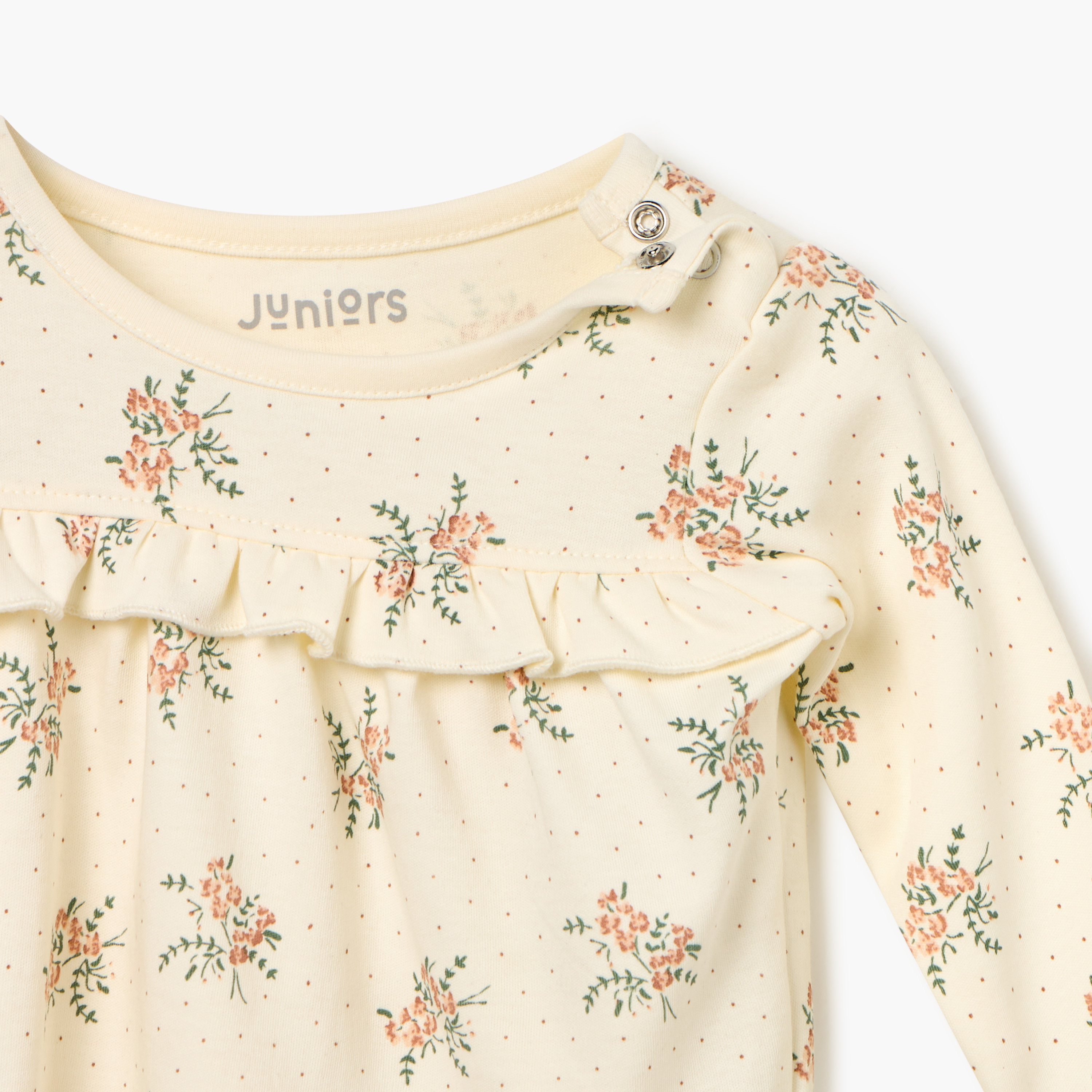 طقم تيشيرت وبنطلون بيجاما بطبعات زهرية من جونيورز-baby-girls-clothing-nightwear-pyjamasets-image-4
