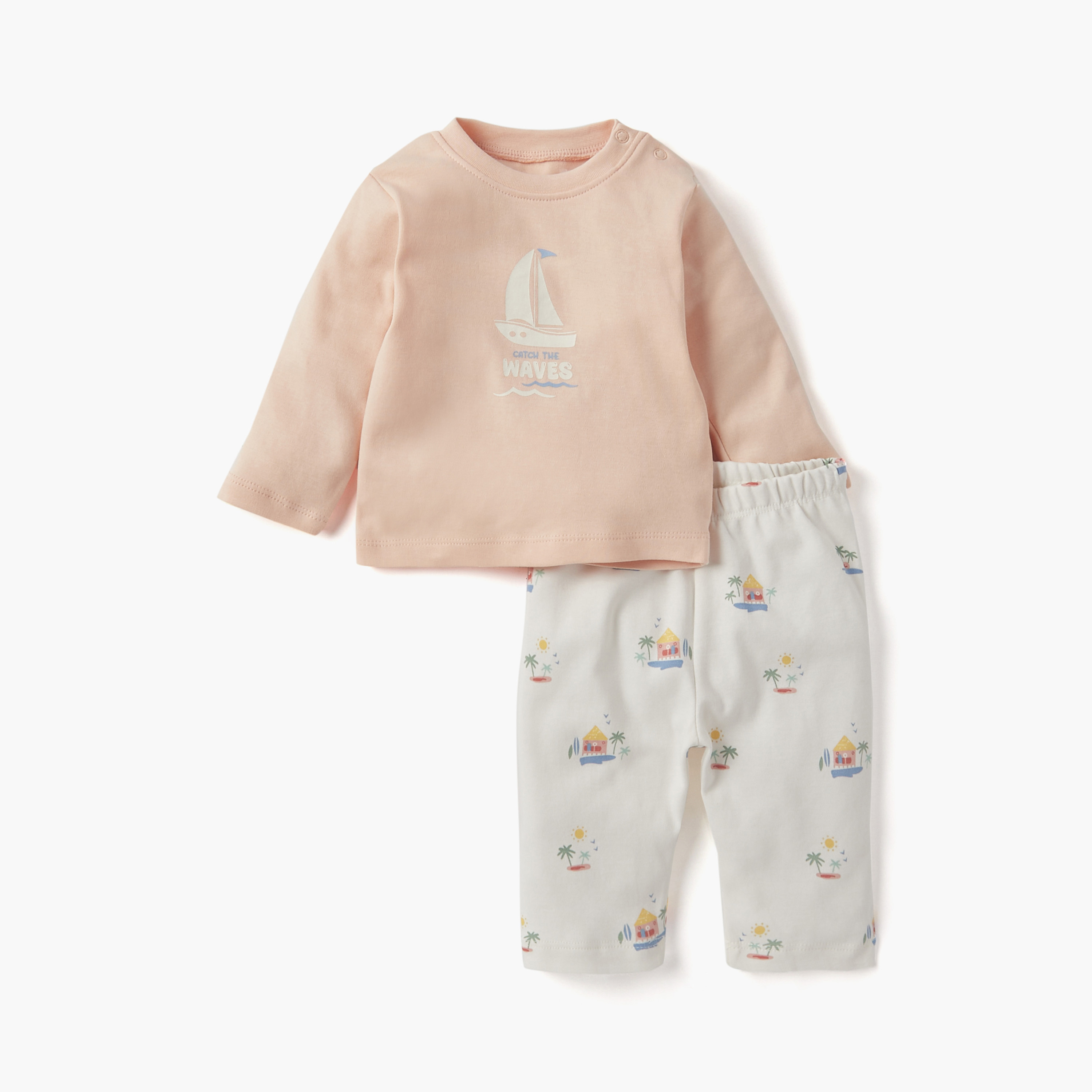 Juniors Graphic Print 4-Piece T-shirt with Pyjamas and Shorts Set-baby-boys-clothing-nightwear-pyjamasets-image-2