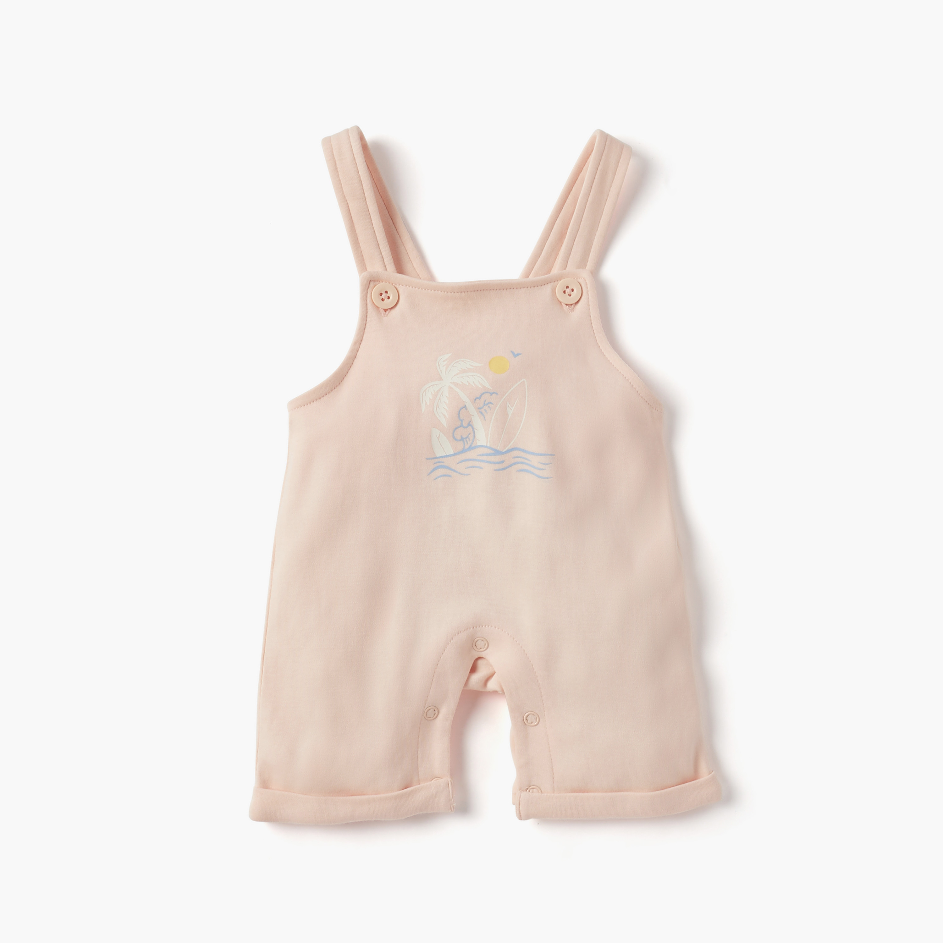 Juniors Printed Short Sleeves T-shirt and Dungaree Set-baby-boys-clothing-setsandcoords-image-3