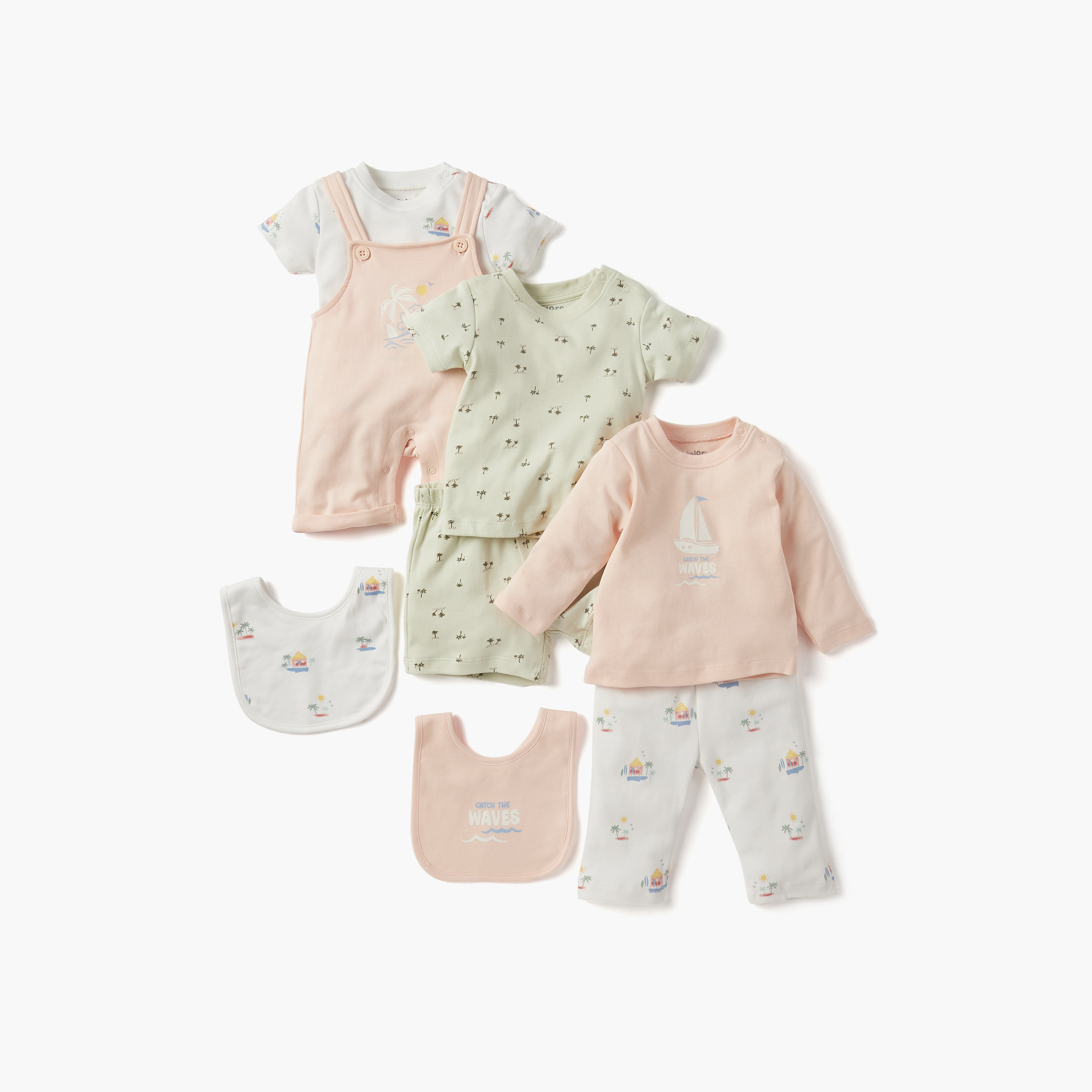 Juniors Printed Short Sleeves T-shirt and Dungaree Set-baby-boys-clothing-setsandcoords-image-7