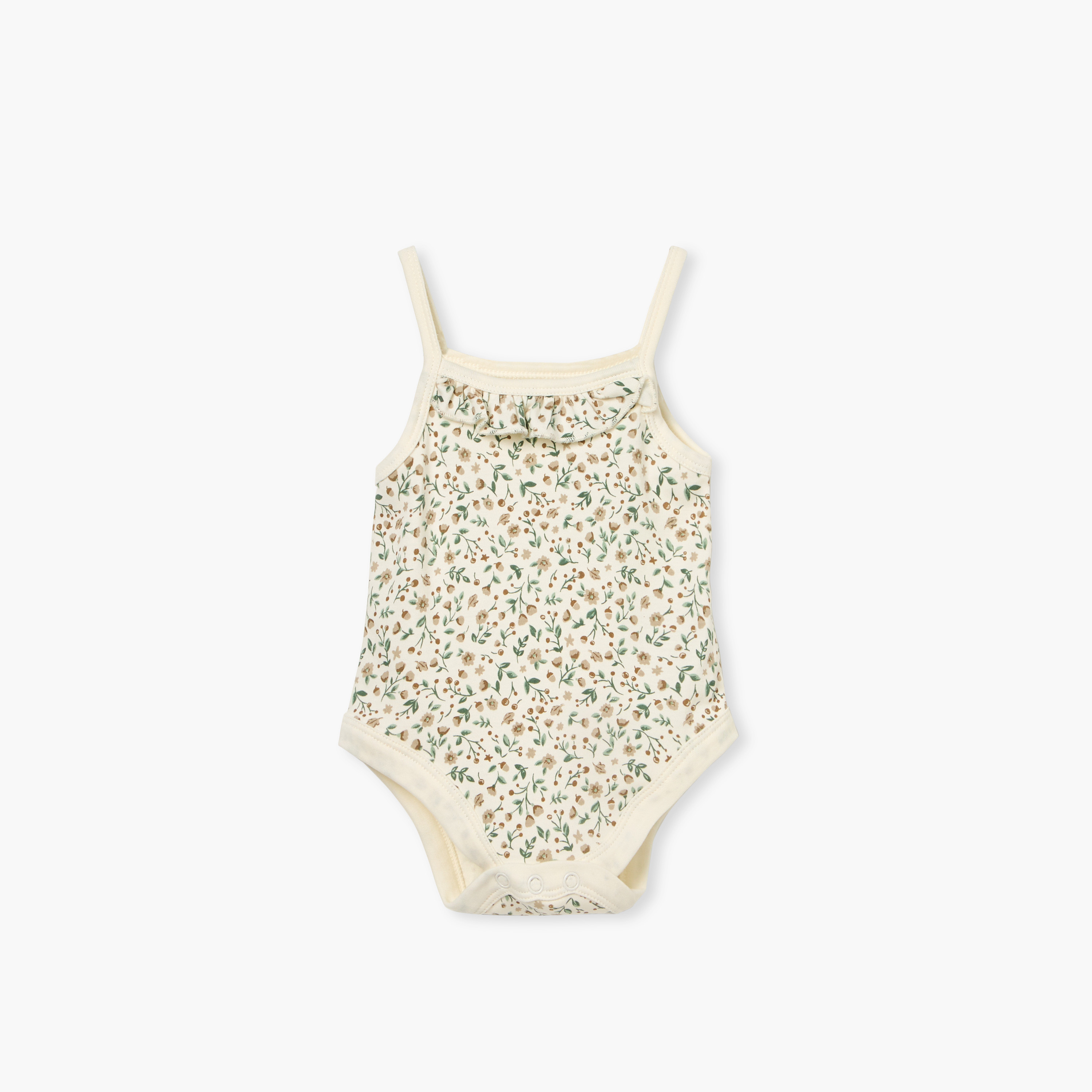 Juniors Floral Print Sleeveless Bodysuit with Snap Button Closure - Set of 2-baby-girls-clothing-bodysuits-image-2