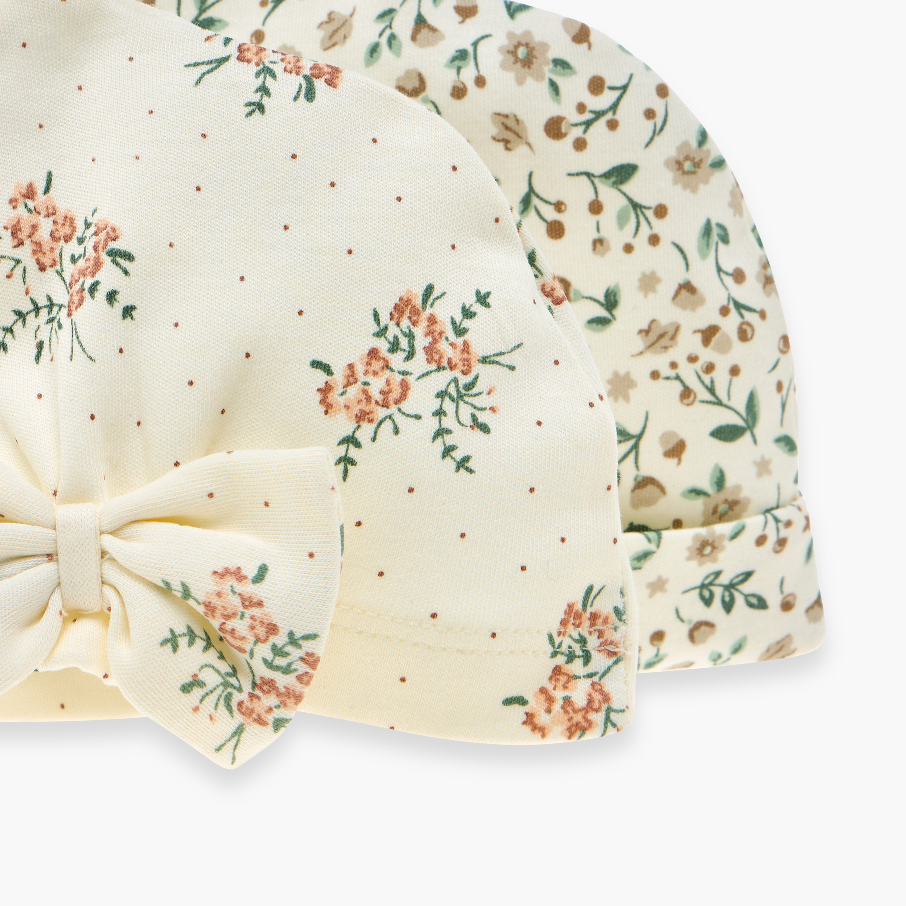 Juniors Floral Print Cap - Set of 2-baby-girls-accessories-caps-image-6