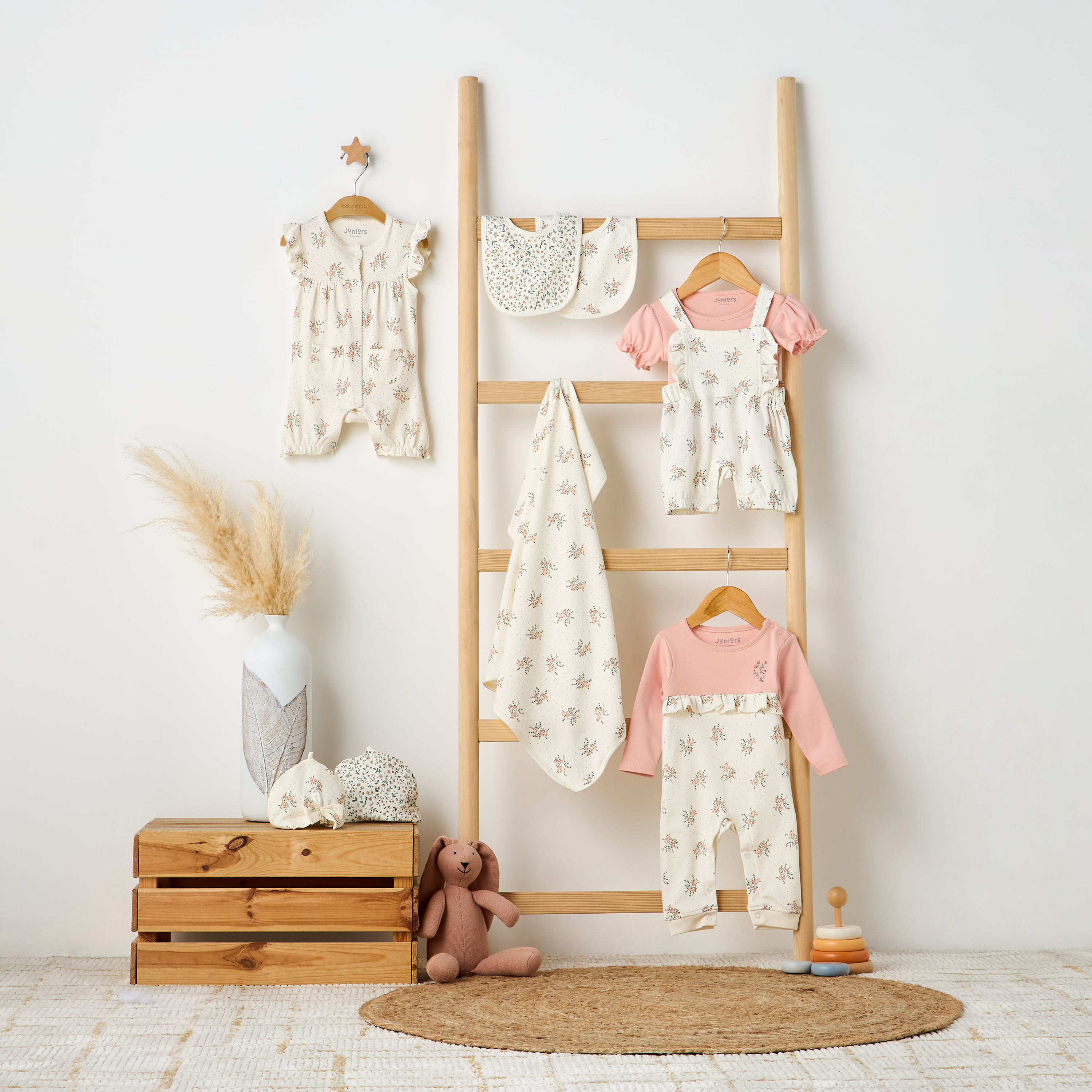 Juniors Floral Print Cap - Set of 2-baby-girls-accessories-caps-image-8