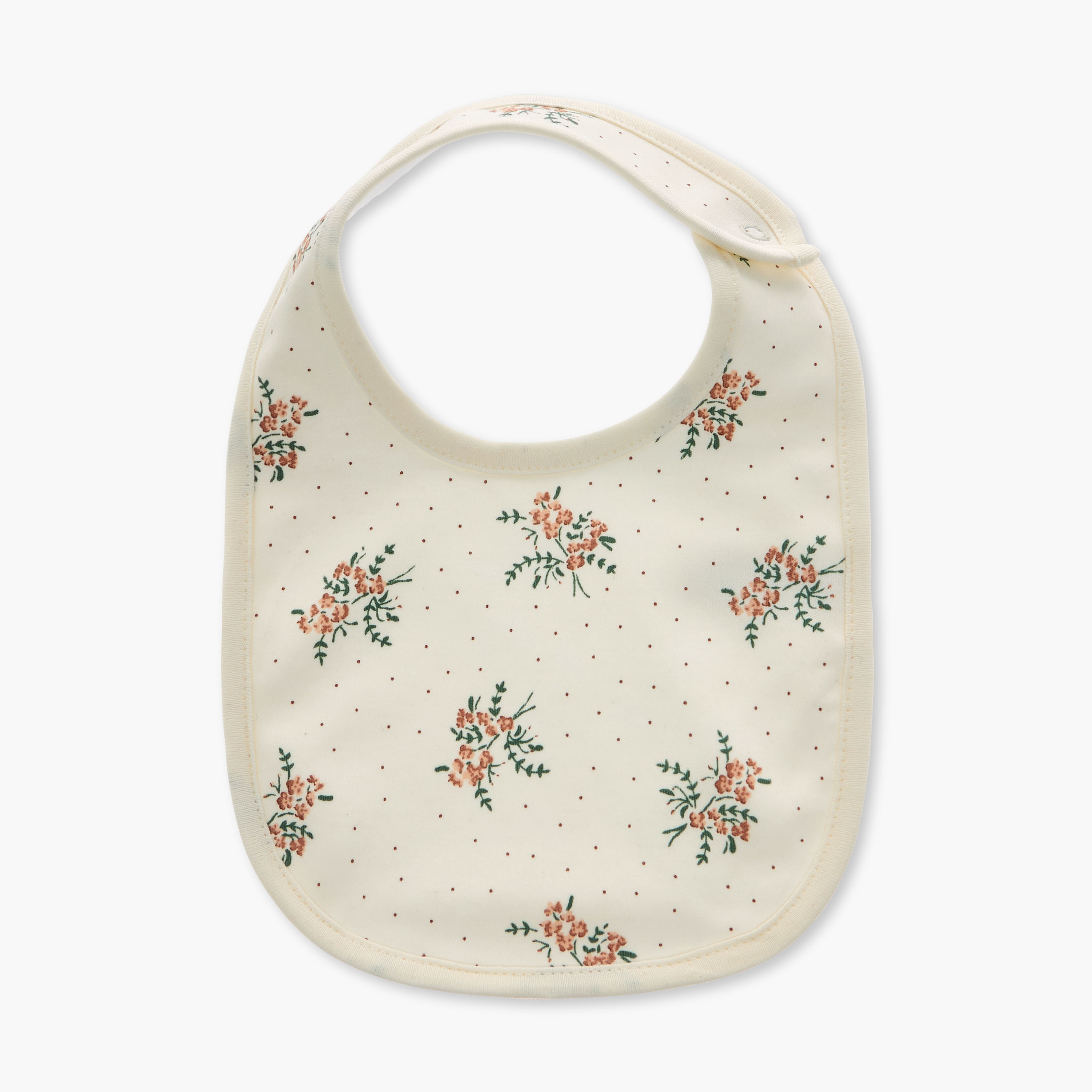 Juniors Floral Print Bib with Snap Button Closure - Set of 2-baby-feeding-bibs-image-2