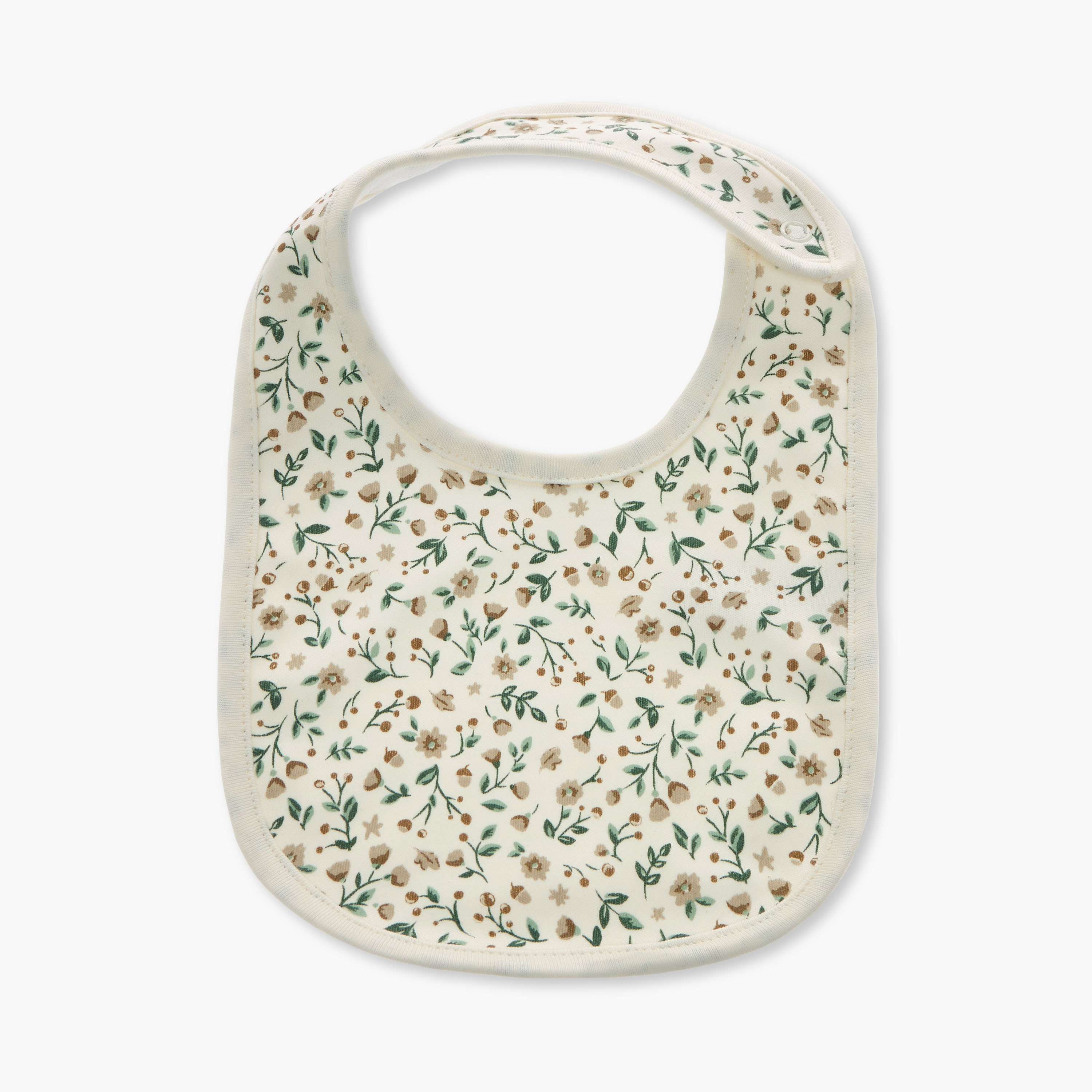 Juniors Floral Print Bib with Snap Button Closure - Set of 2-baby-feeding-bibs-image-3