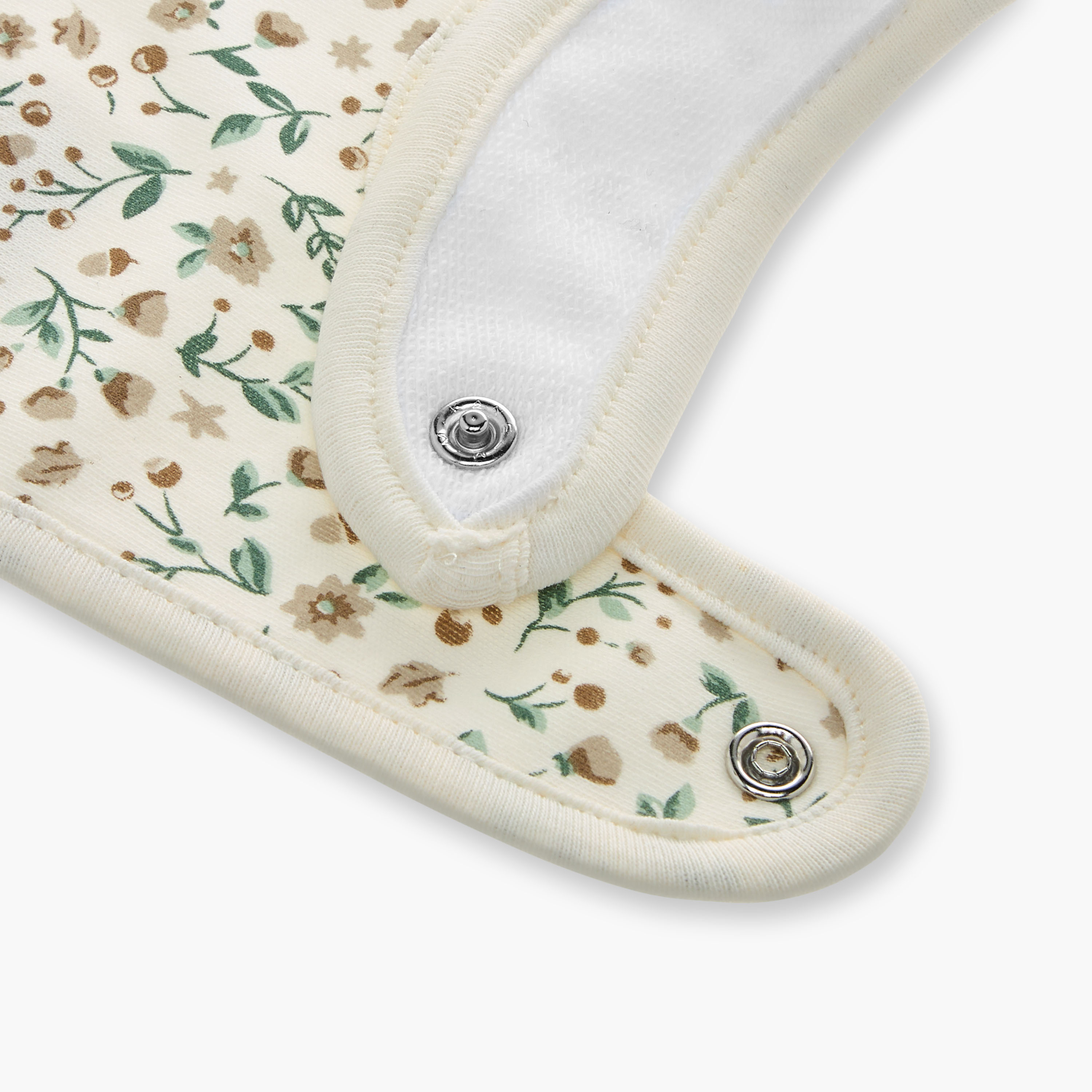 Juniors Floral Print Bib with Snap Button Closure - Set of 2-baby-feeding-bibs-image-6