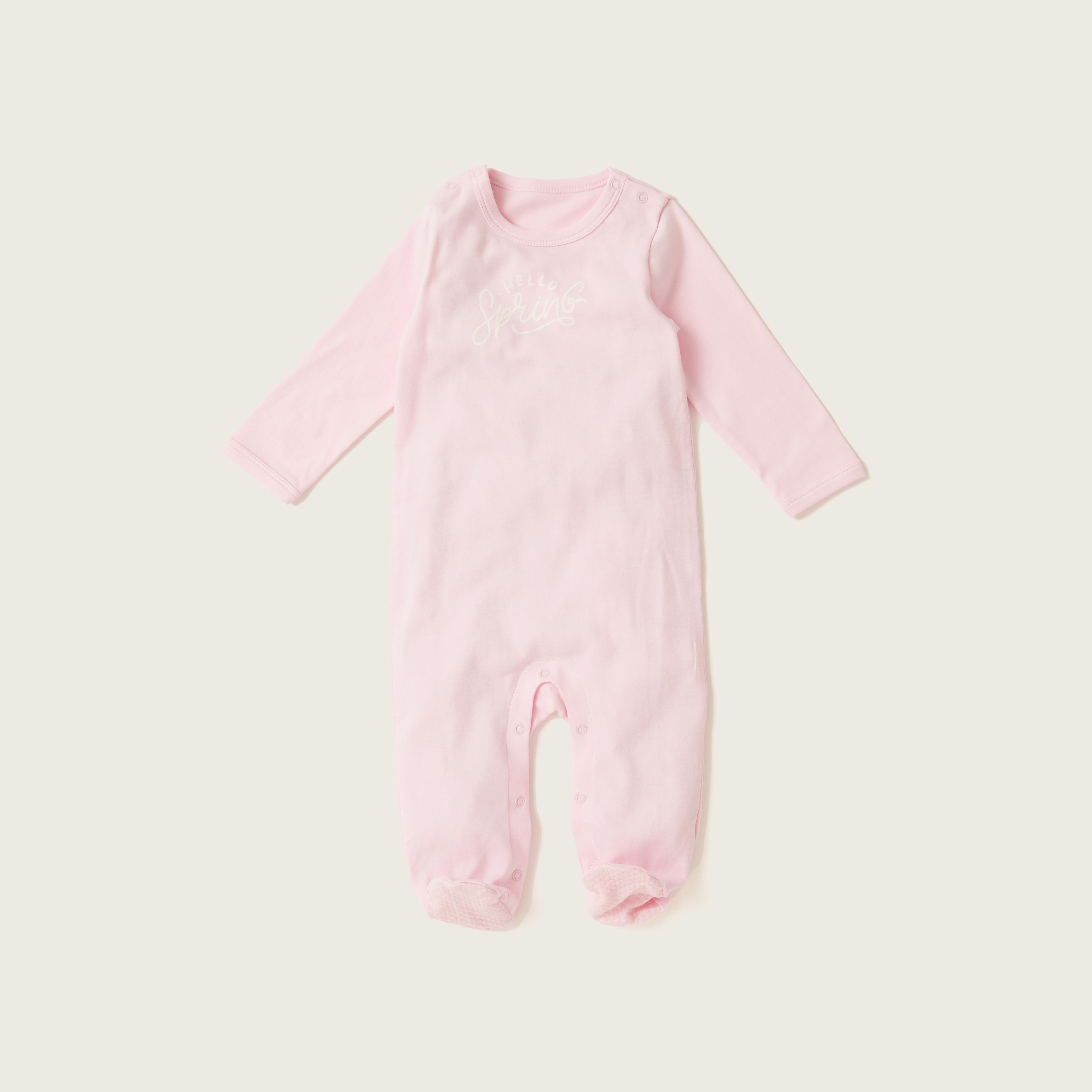 Juniors Printed Closed Feet Sleepsuit with Long Sleeves - Set of 3-baby-girls-clothing-nightwear-sleepsuits-image-2