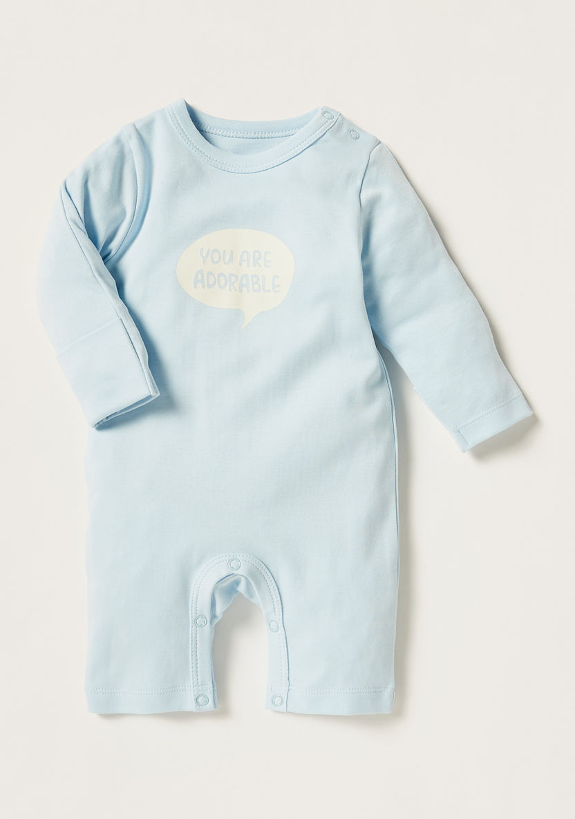 Juniors Printed Long Sleeve Sleepsuit - Set of 3-Sleepsuits-image-1