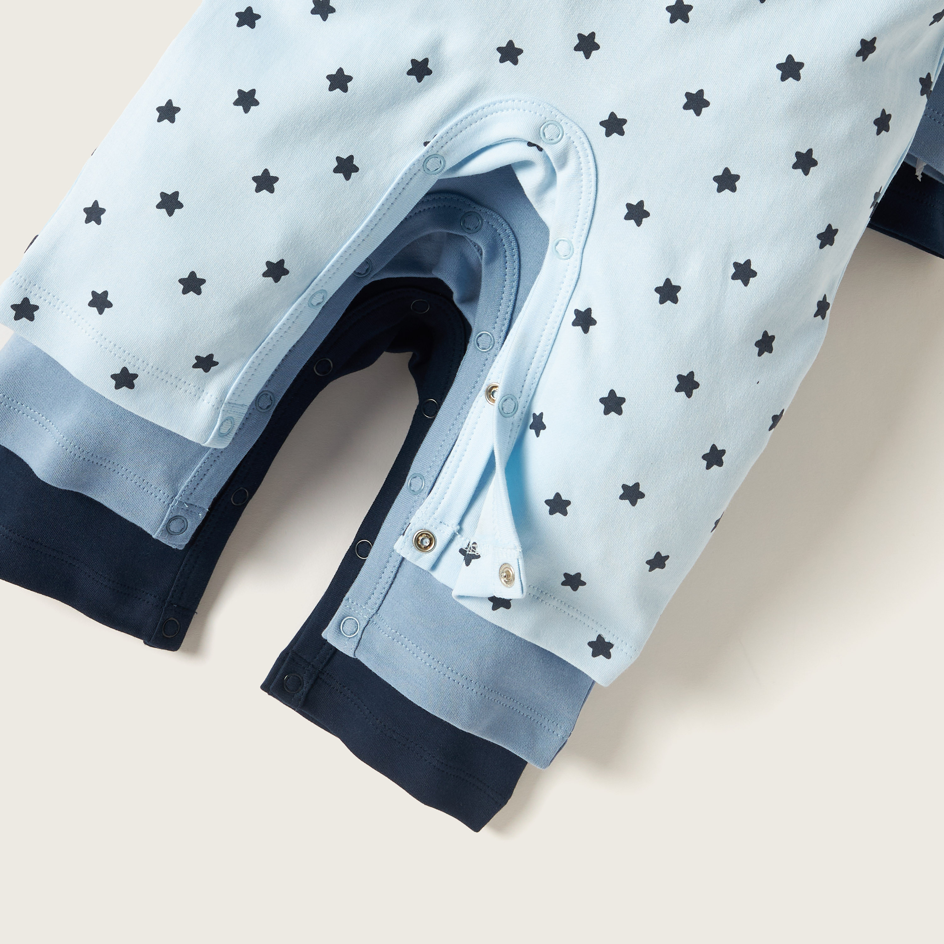 Juniors Printed Romper with Long Sleeves - Set of 3-baby-boys-clothing-nightwear-sleepsuits-image-6