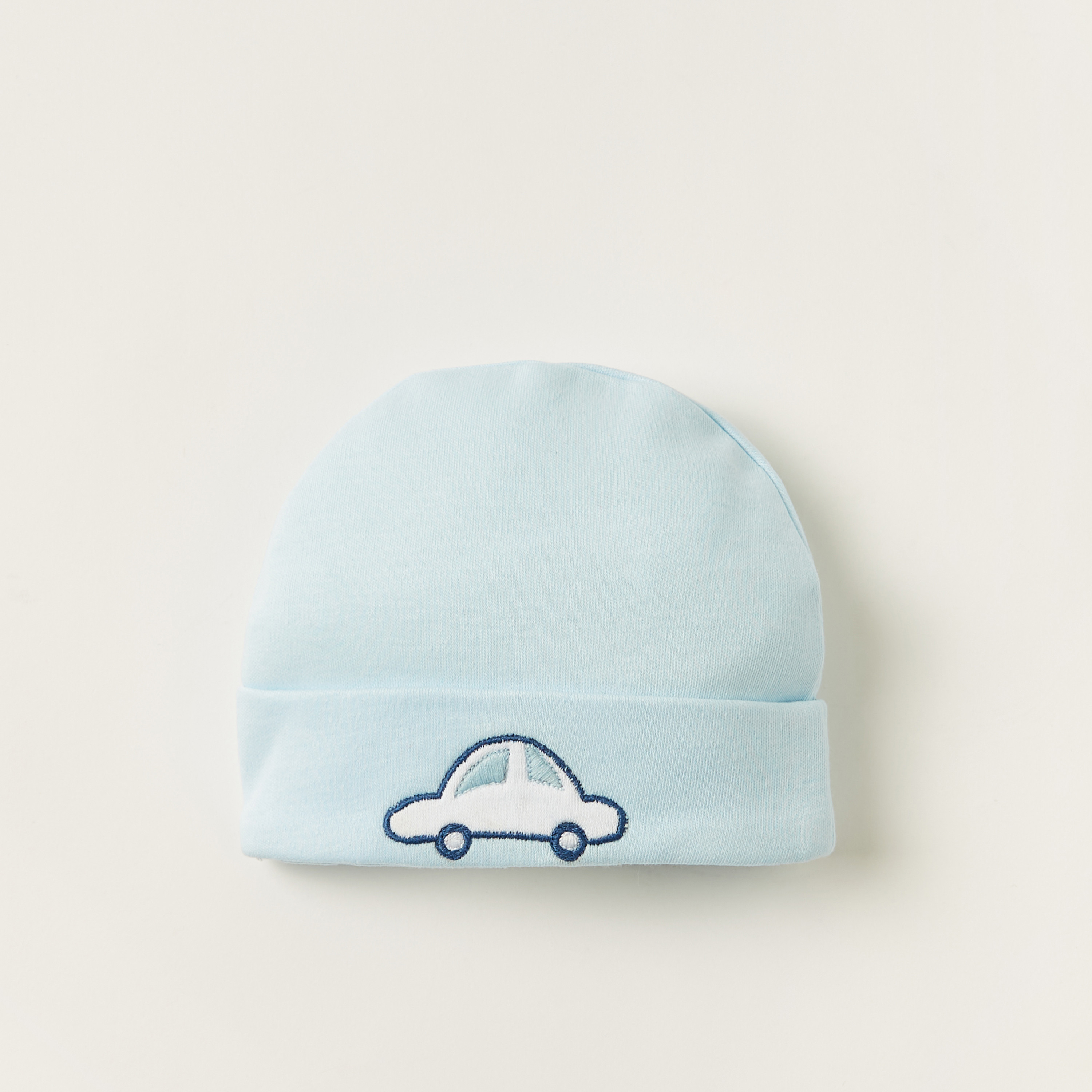 Juniors Embroidered Beanie Cap with Mittens and Booties-baby-boys-accessories-caps-image-2
