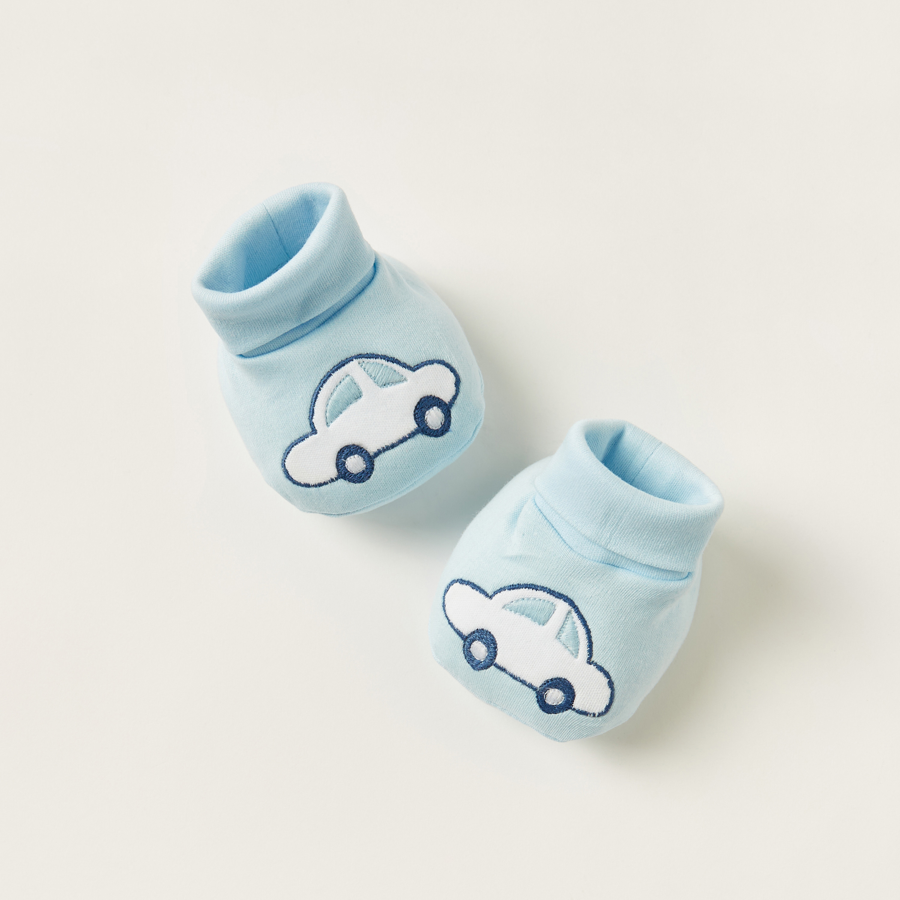 Juniors Embroidered Beanie Cap with Mittens and Booties-baby-boys-accessories-caps-image-3