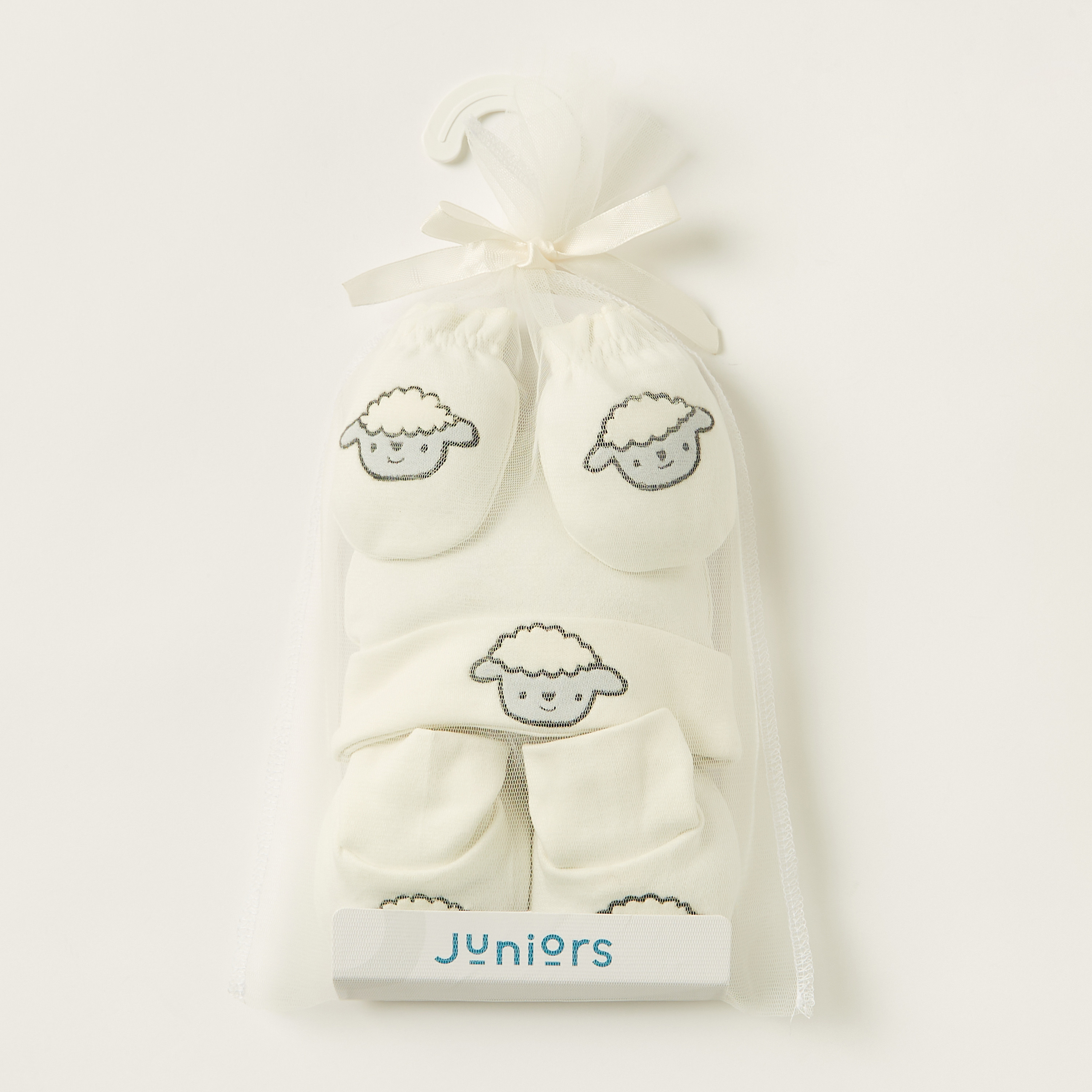 Juniors Embroidered Beanie Cap with Mittens and Booties-baby-boys-accessories-caps-image-6