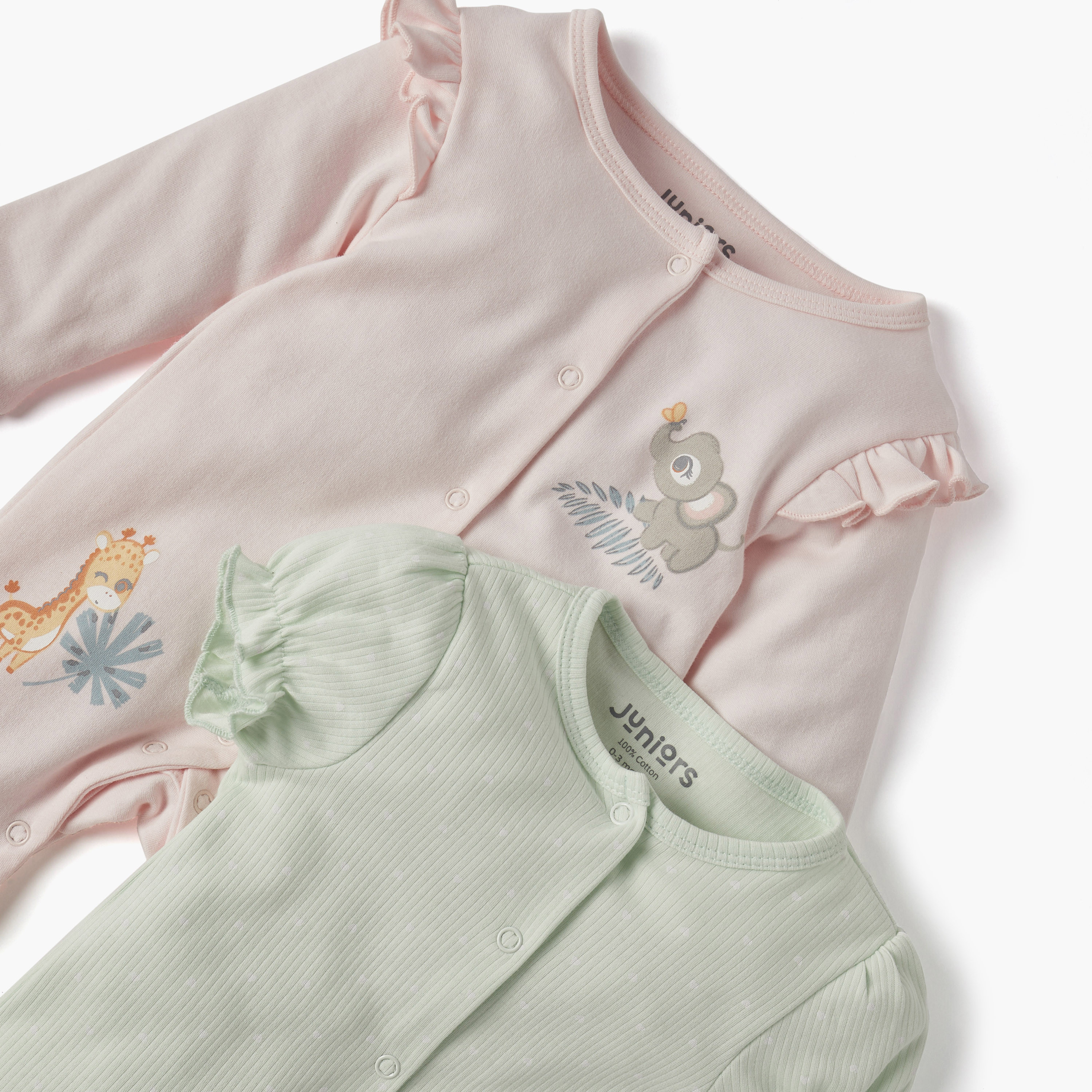 Juniors Animal Print Sleepsuit and Romper Set-baby-girls-clothing-nightwear-sleepsuits-image-4