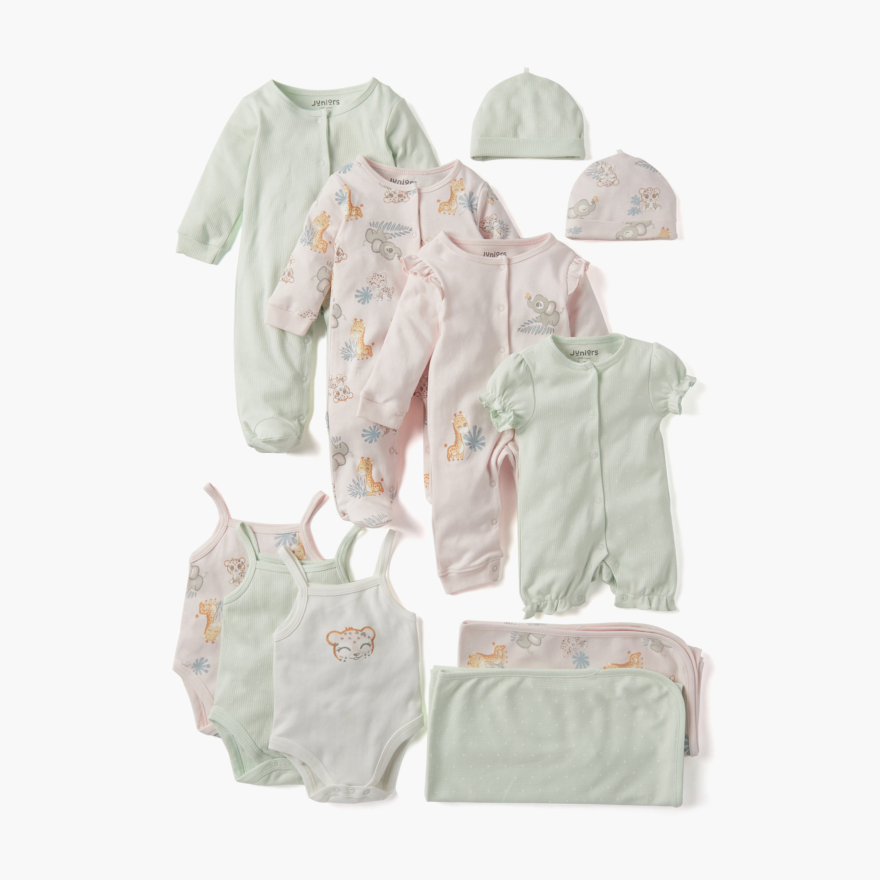Juniors Animal Print Sleepsuit and Romper Set-baby-girls-clothing-nightwear-sleepsuits-image-7