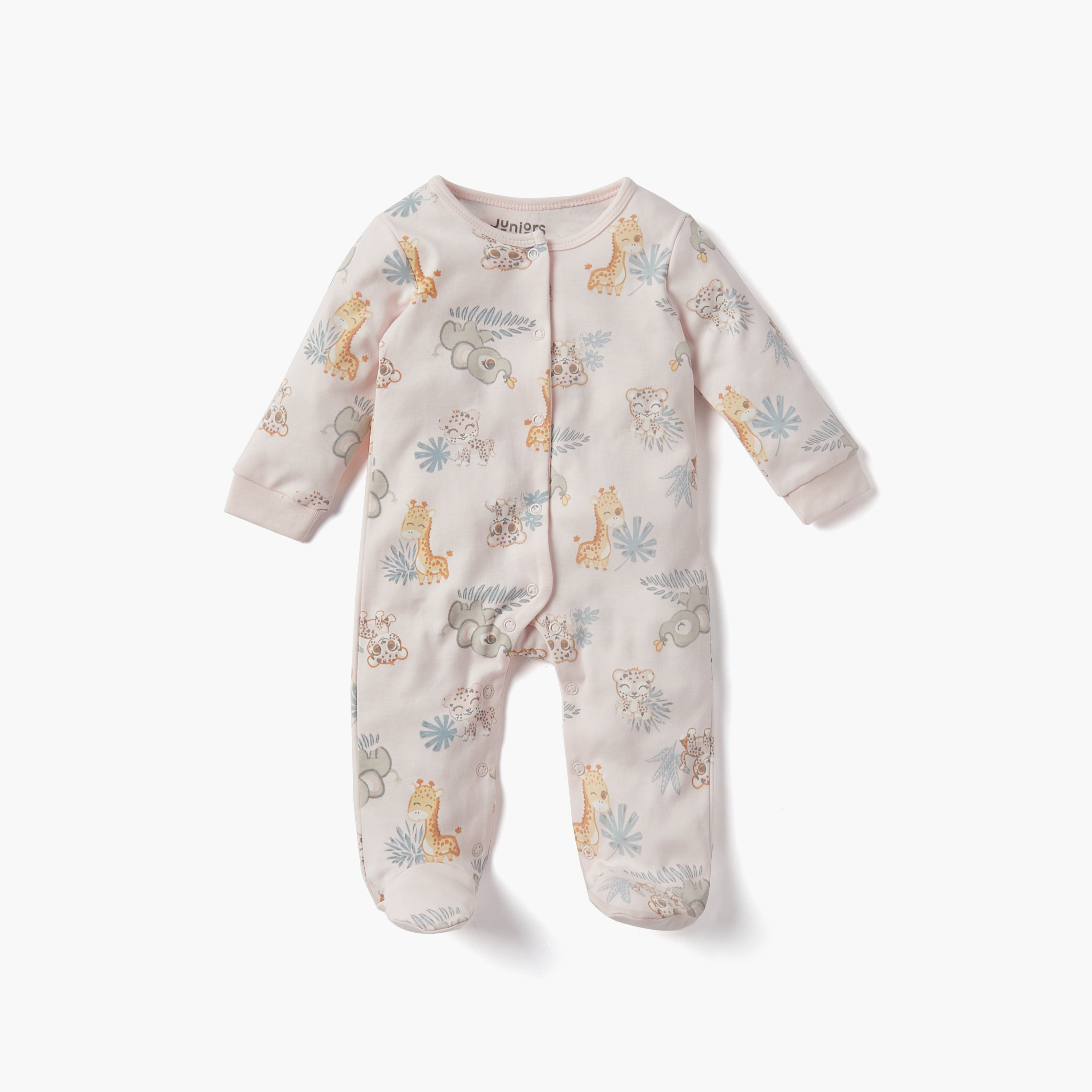 Juniors Assorted Closed Feet Sleepsuit with Buton Closure - Set of 2-baby-girls-clothing-nightwear-sleepsuits-image-3