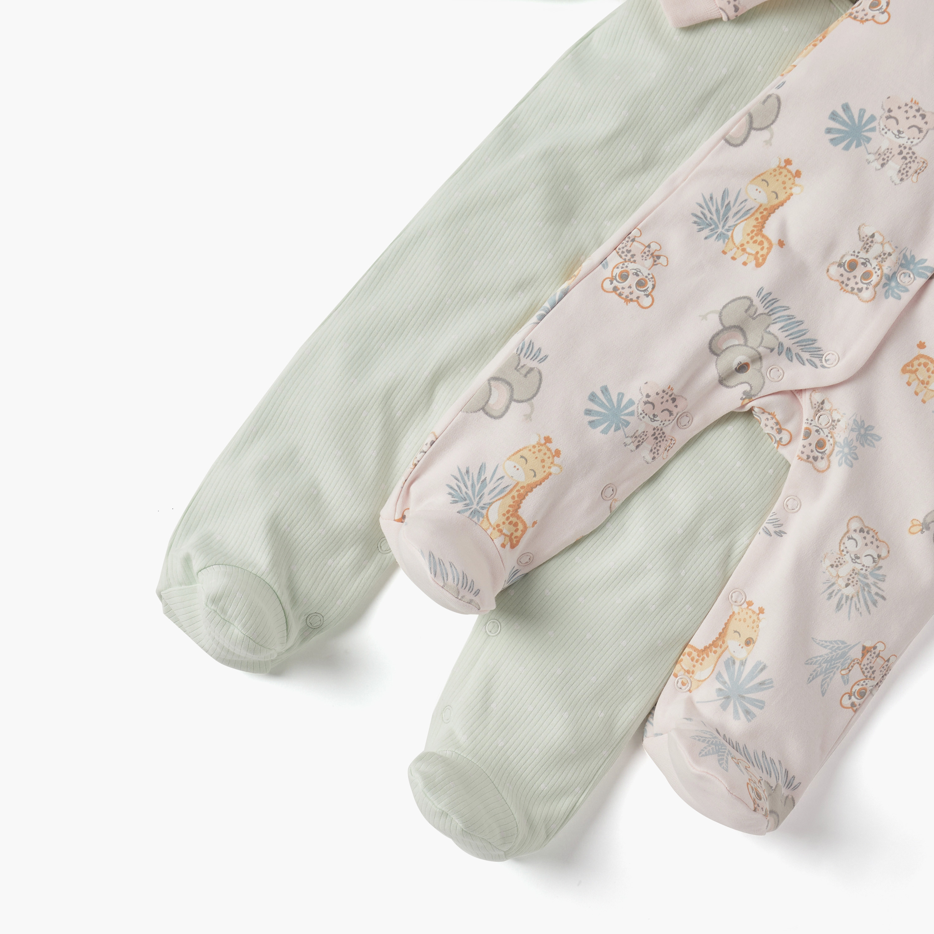 Juniors Assorted Closed Feet Sleepsuit with Buton Closure - Set of 2-baby-girls-clothing-nightwear-sleepsuits-image-5