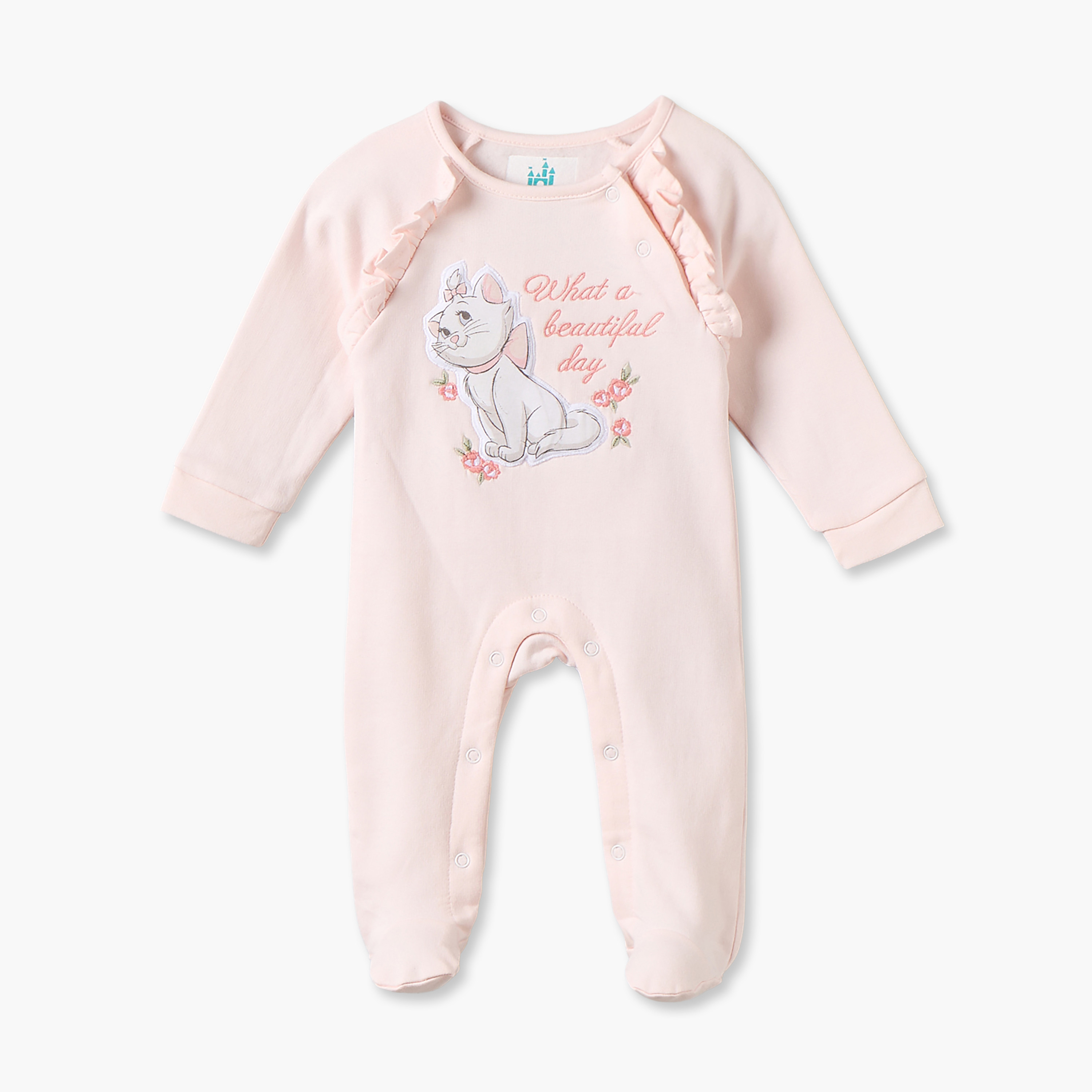 بدلة نوم قطن بياقة ضيقة وأكمام طويلة وزخارف ماري من ديزني-baby-girls-clothing-nightwear-sleepsuits-image-1