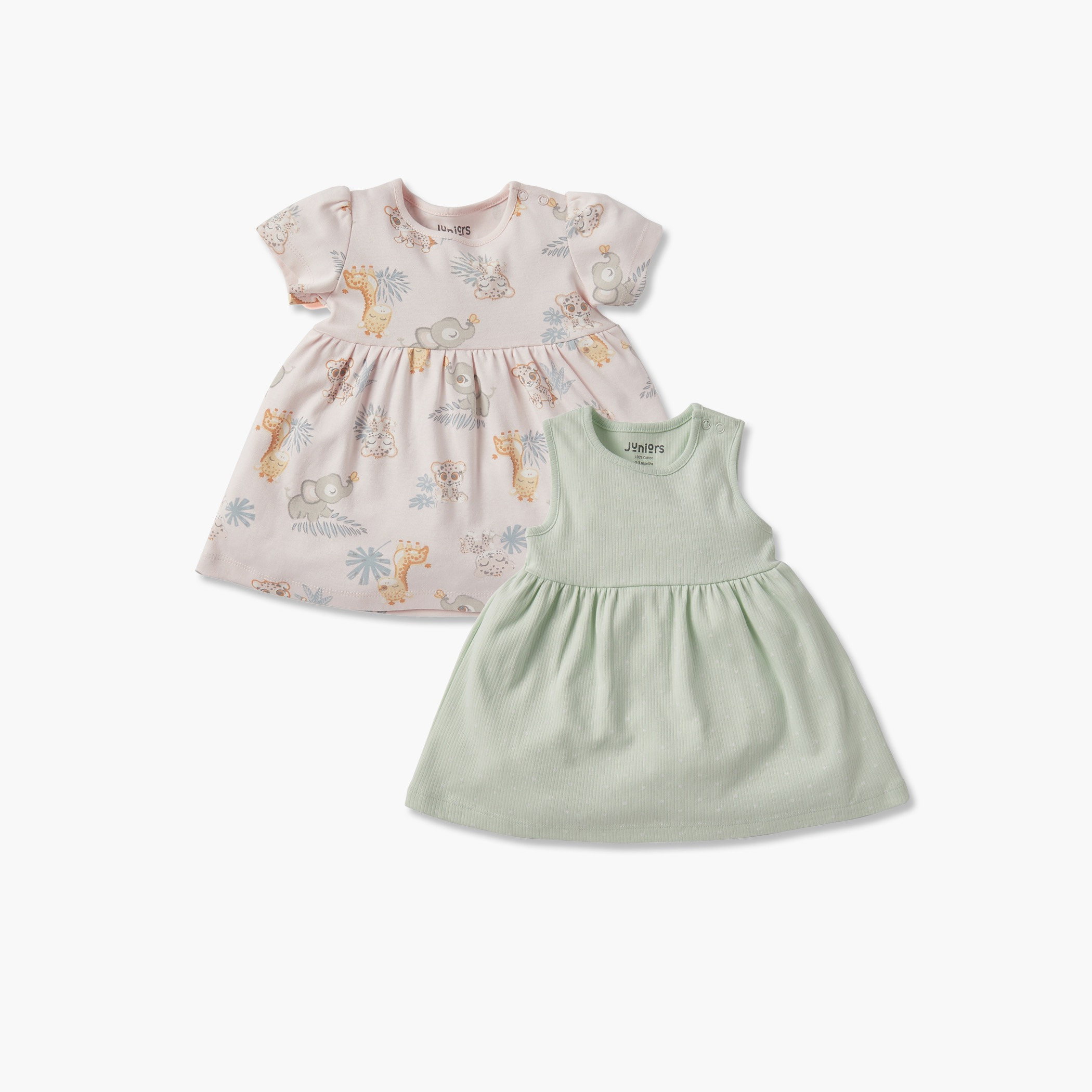 فساتين إيه لاين متنوعة بياقة مستديرة من جونيورز - طقم من قطعتين-baby-girls-clothing-dressesandjumpsuits-image-1