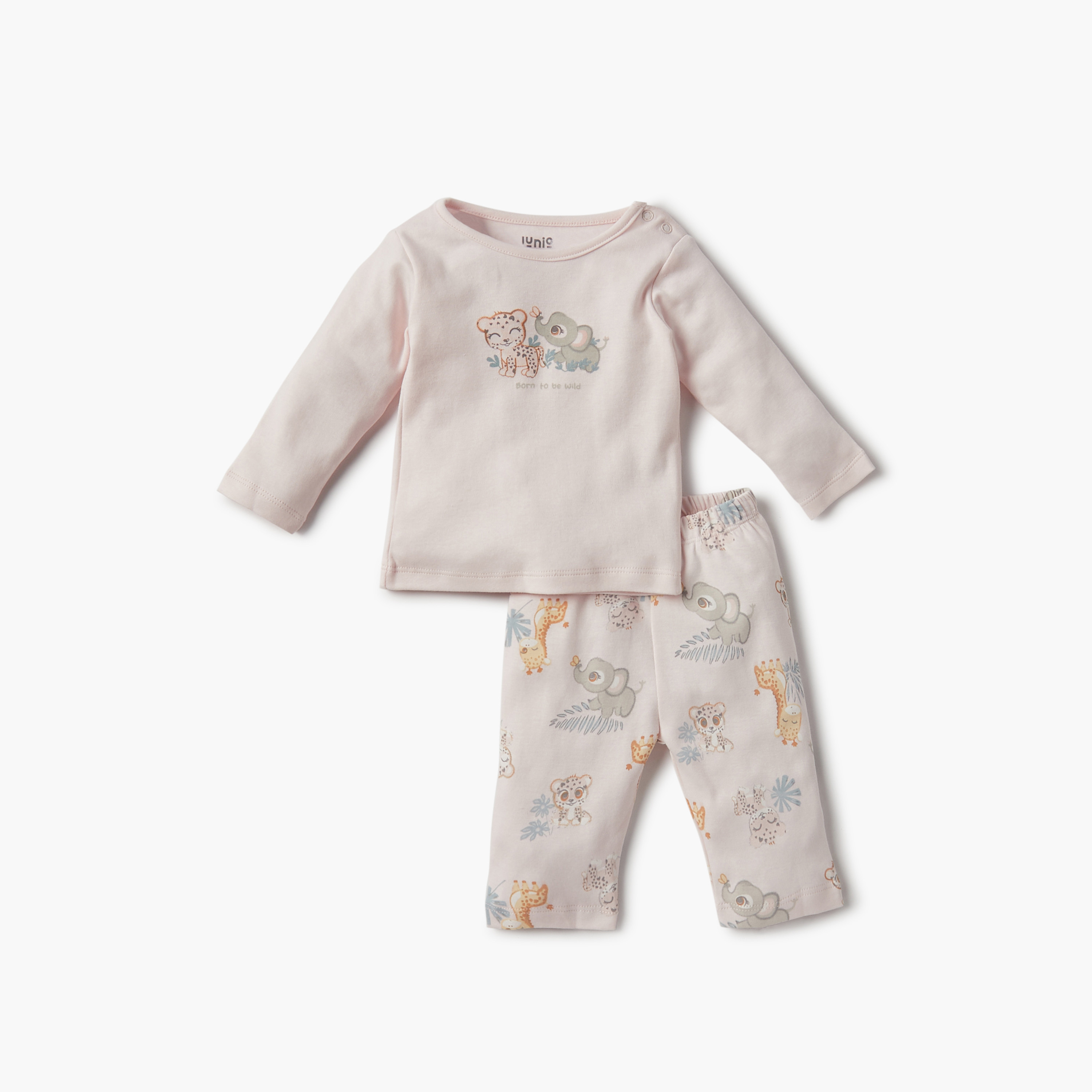 Juniors Assorted T-shirt with Pyjama - Set of 2-baby-girls-clothing-nightwear-pyjamasets-image-2