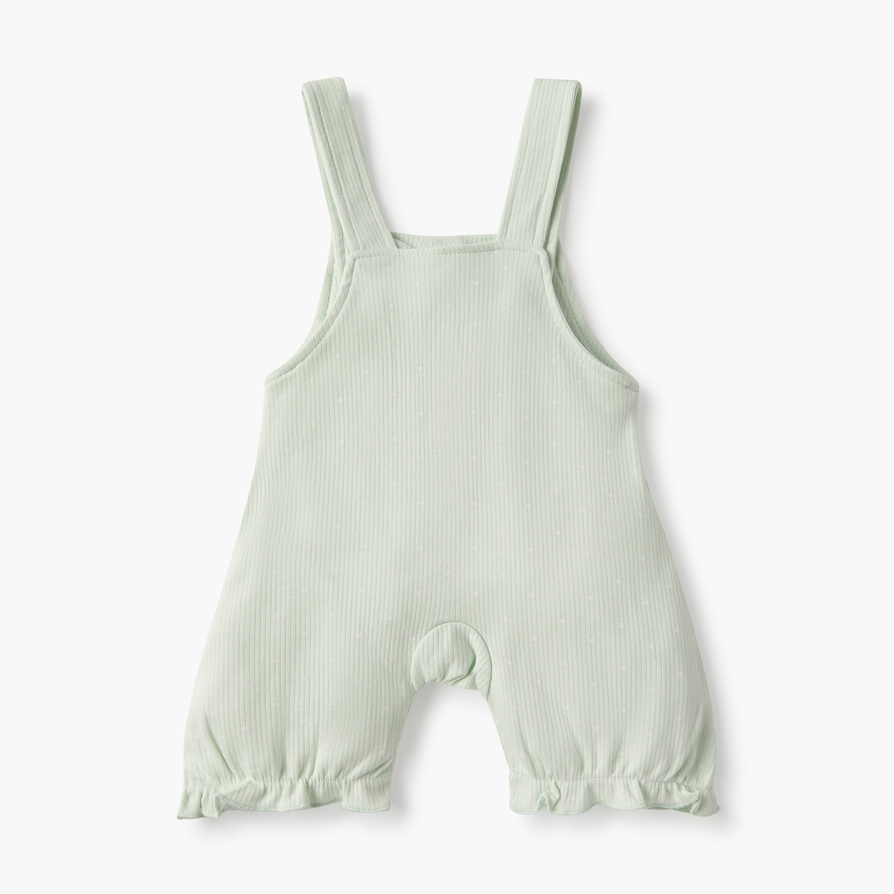 Juniors Polka Dot Print Dungaree with Short Sleeves T-shirt-baby-girls-clothing-rompers-image-3