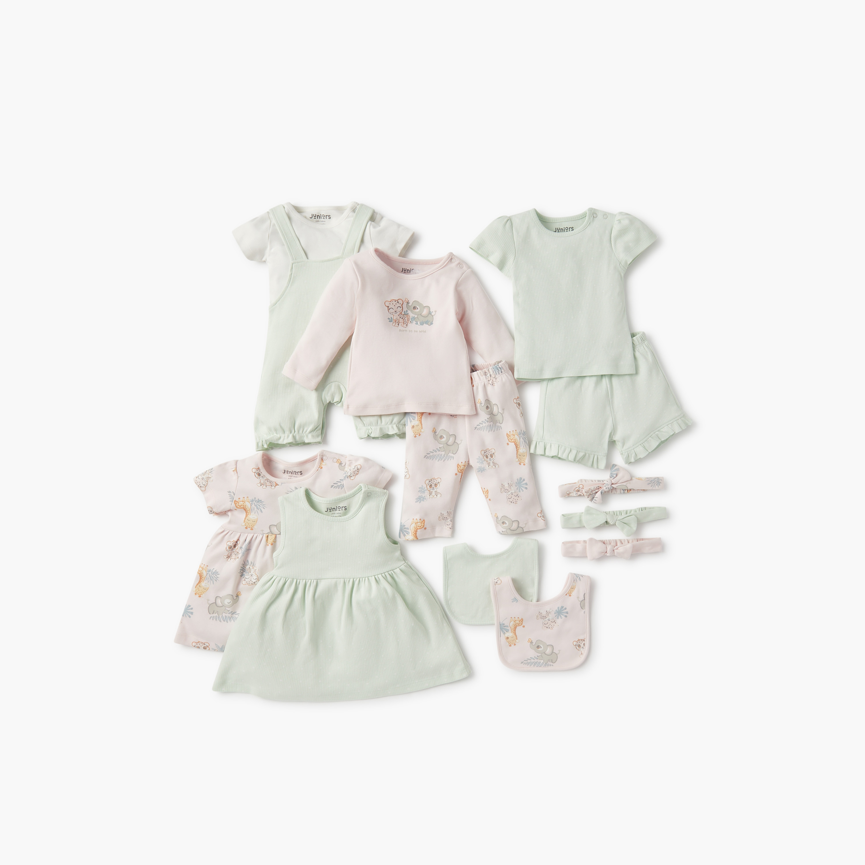 Juniors Polka Dot Print Dungaree with Short Sleeves T-shirt-baby-girls-clothing-rompers-image-6
