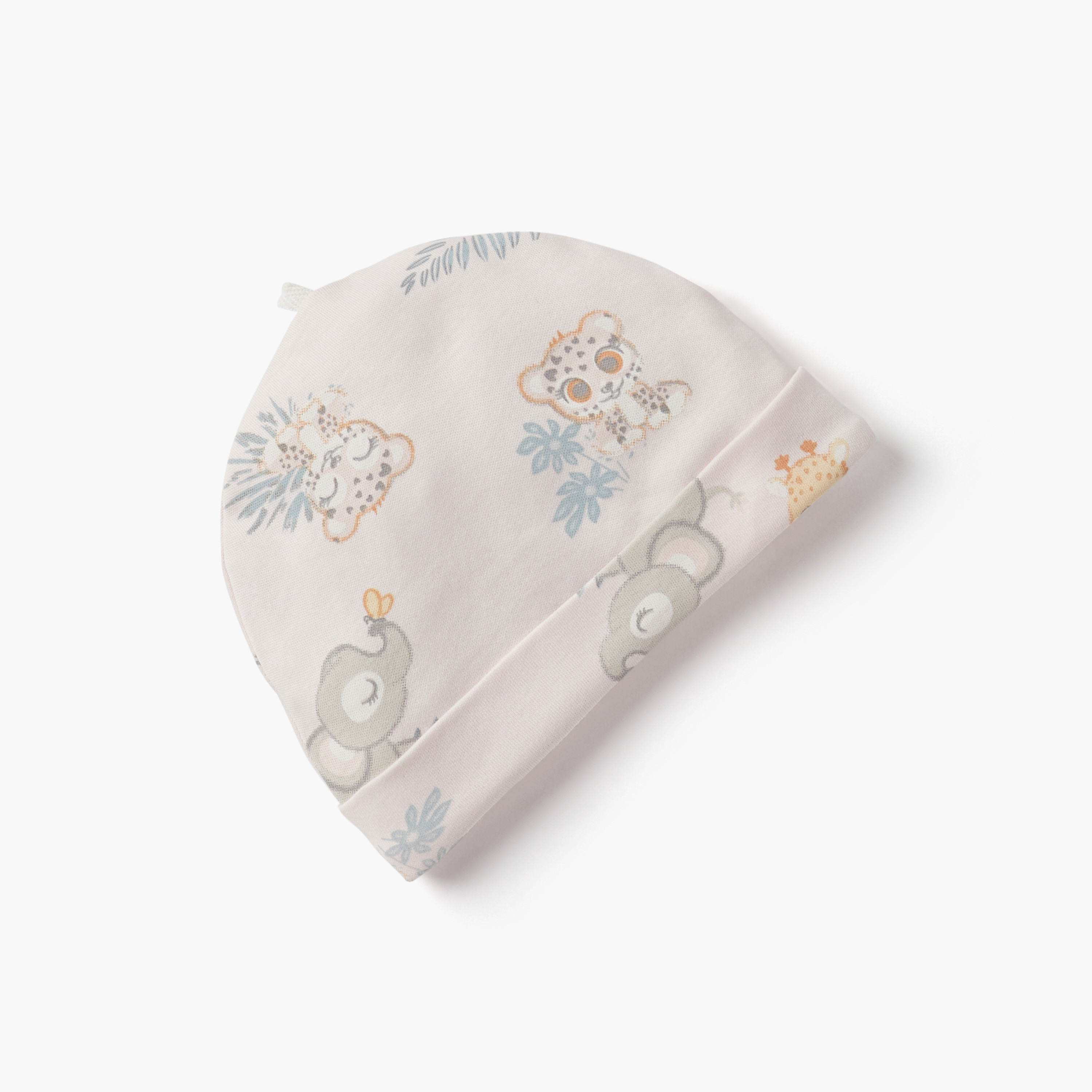 Juniors Printed Beanie Cap - Set of 2-baby-girls-accessories-caps-image-4