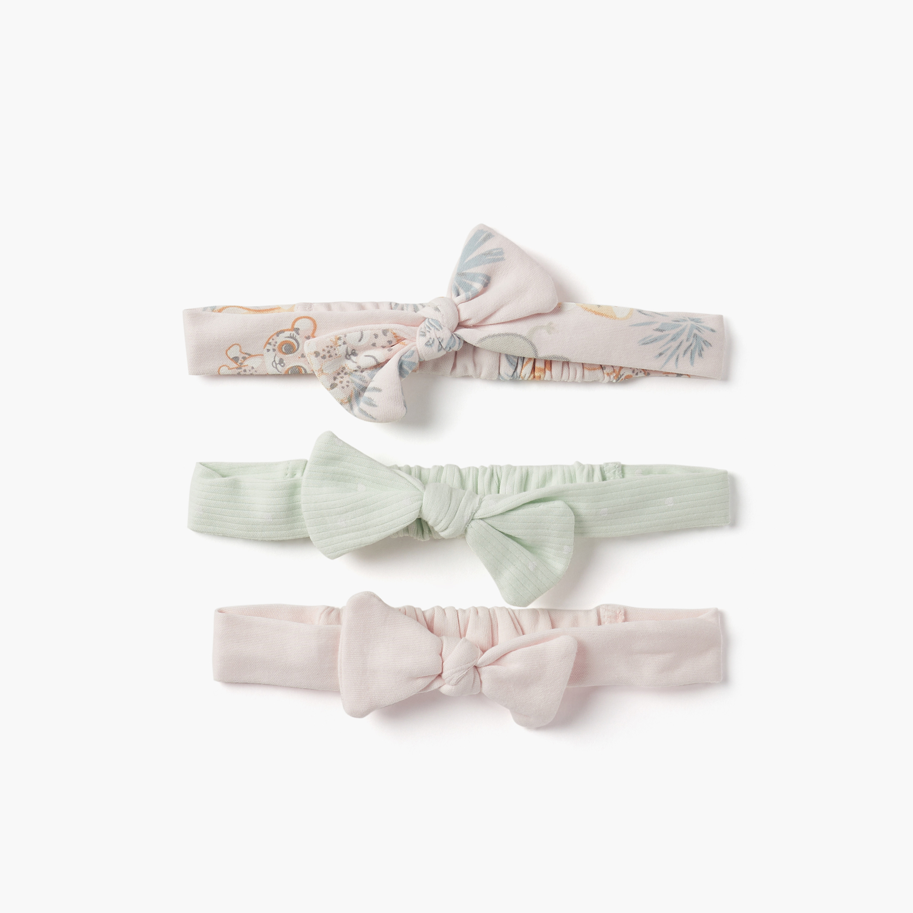 شرائط رأس بزخارف فيونكة وطبعات من جونيورز- طقم من 3 قطع-baby-girls-accessories-hairaccessories-image-1