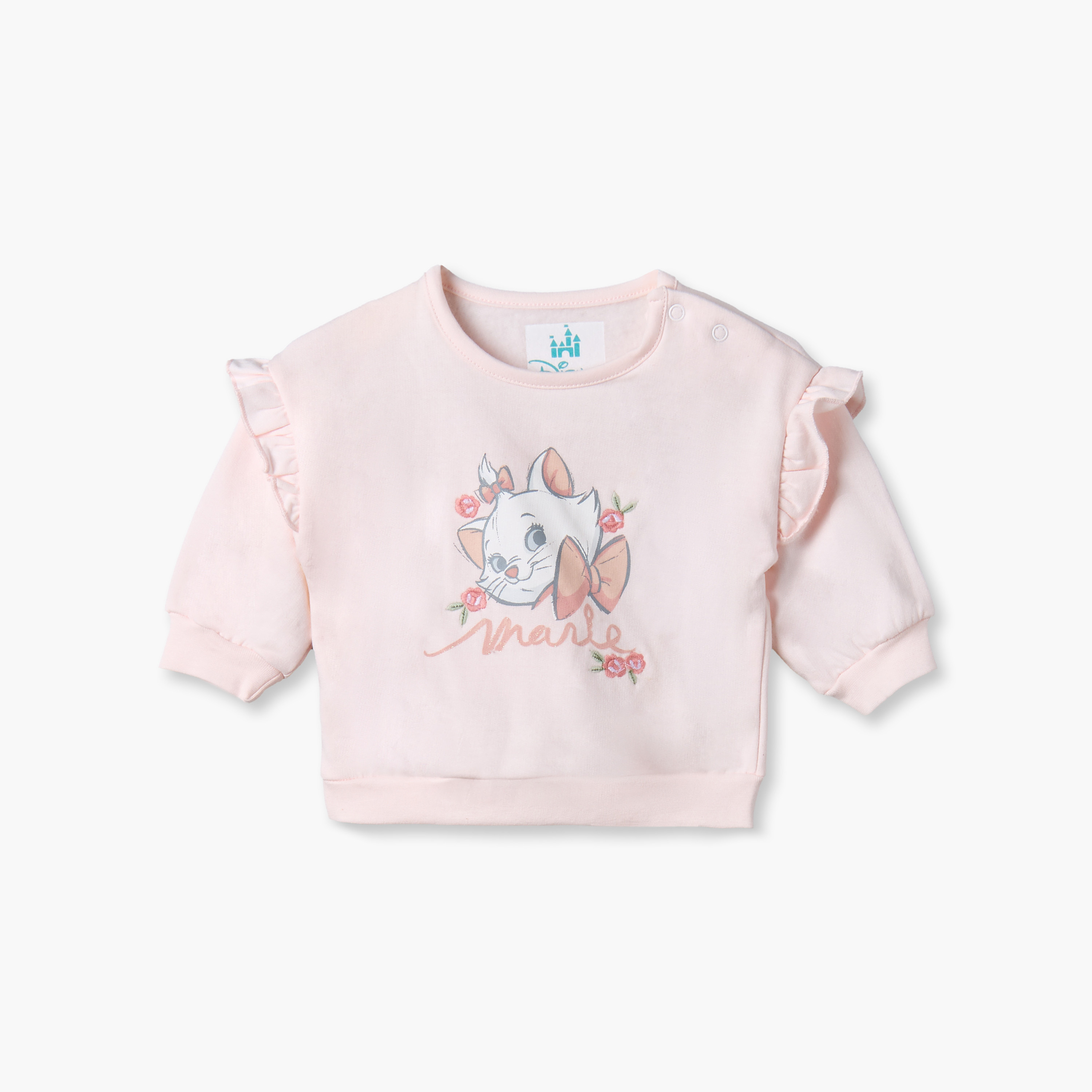 Juniors Cotton Crew Neck Long Sleeves Pyjama Set with Marie Print-baby-girls-clothing-winterwear-pyjamasets-image-2