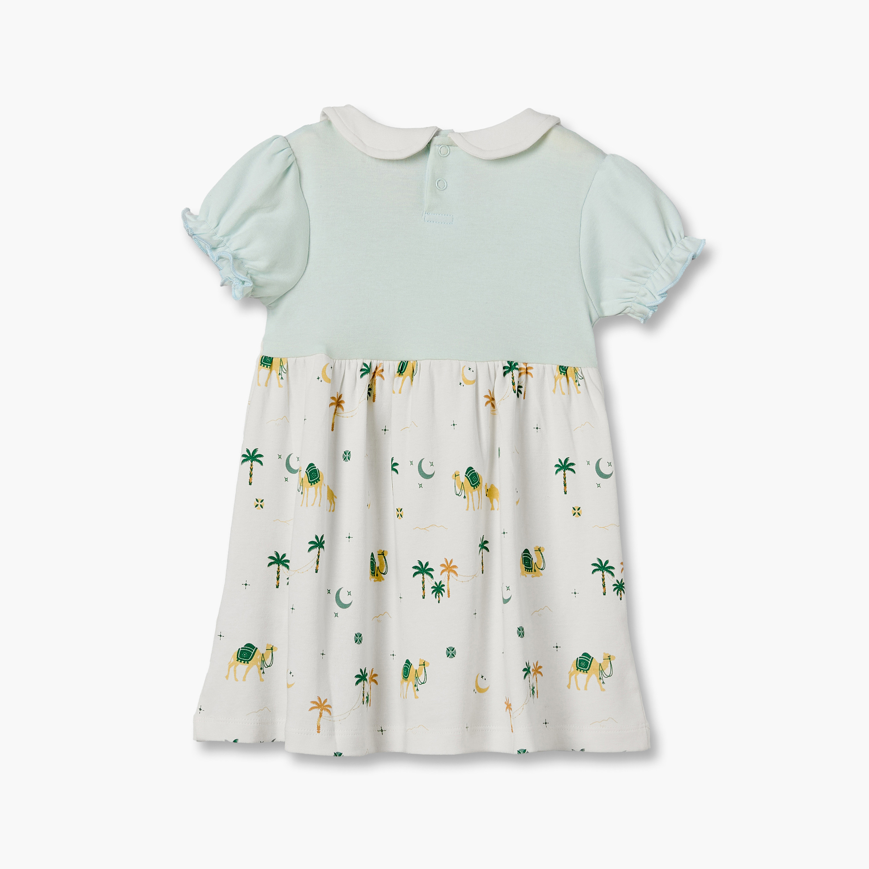 فستان بطول الركبة بياقة بيتر بان وأكمام قصيرة بطبعة صحراء من جونيورز-baby-girls-clothing-dressesandjumpsuits-image-3