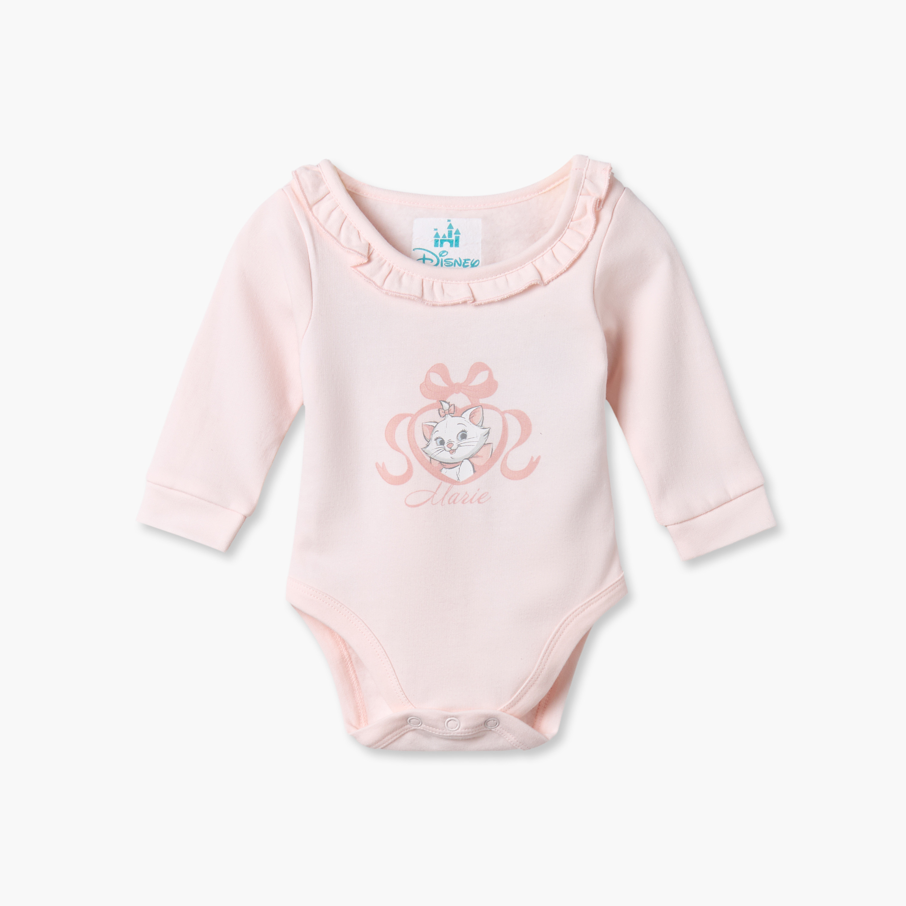 طقم بودي سوت وبنطلون ليقنز قطن بياقة ضيقة وأكمام طويلة بطبعات ماري من ديزني-baby-girls-clothing-winterwear-pyjamasets-image-2