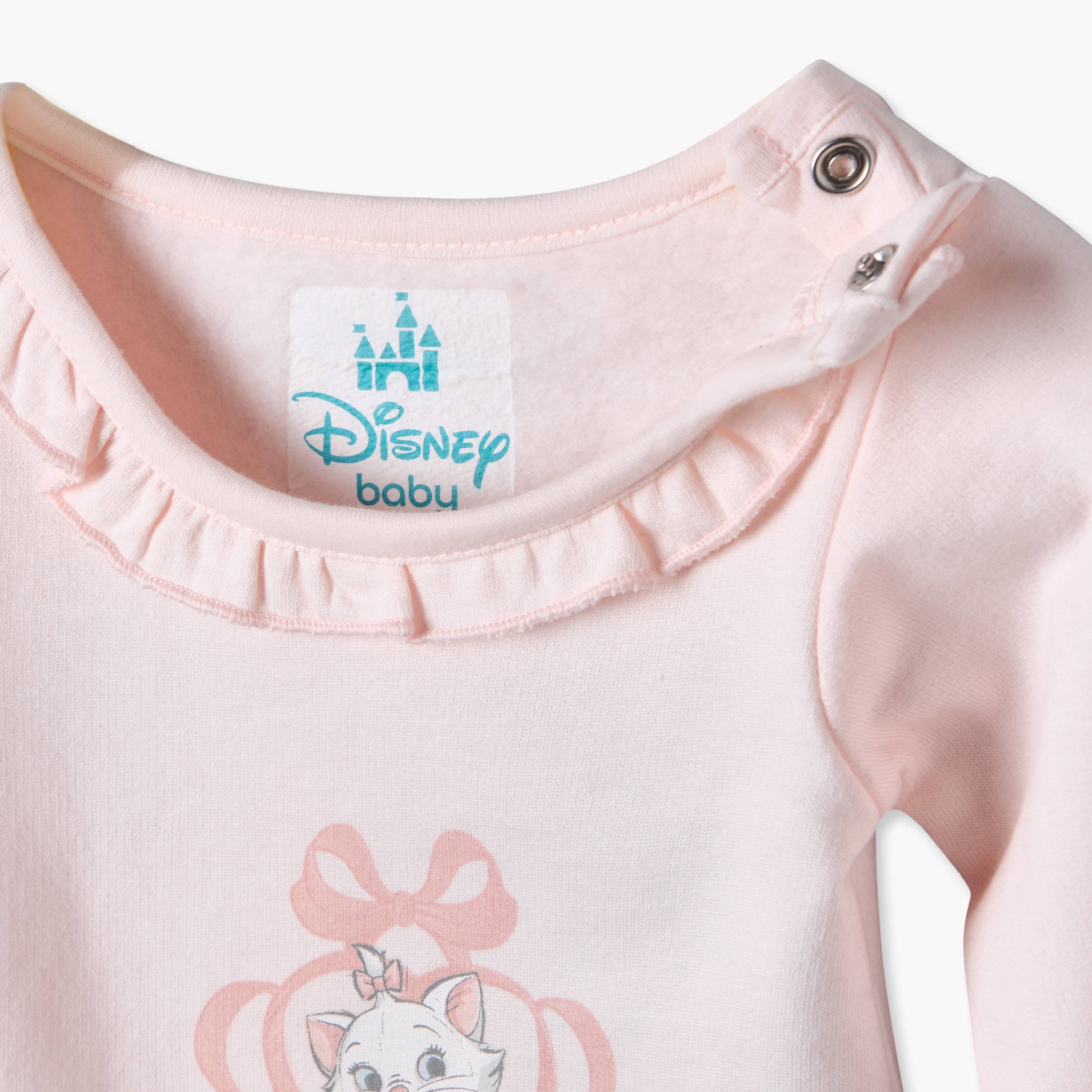 طقم بودي سوت وبنطلون ليقنز قطن بياقة ضيقة وأكمام طويلة بطبعات ماري من ديزني-baby-girls-clothing-winterwear-pyjamasets-image-6